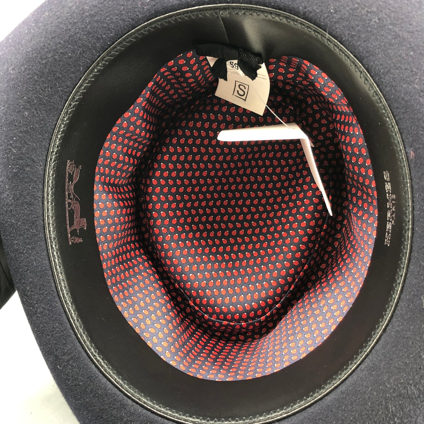 Hermes Navy Felt Fedora Hat Size 59cm