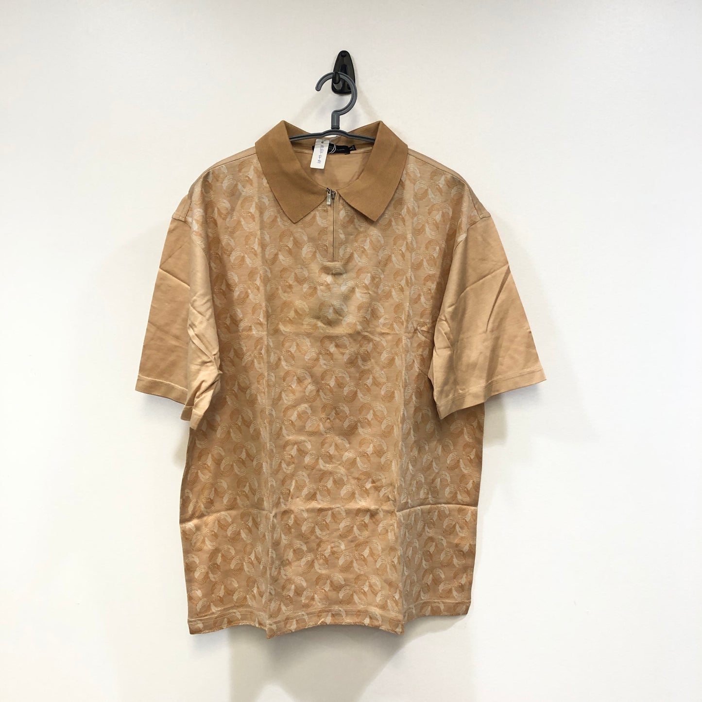 Balenciaga Pale Orange Allover Print Short Sleeve Polo Shirt Size 6