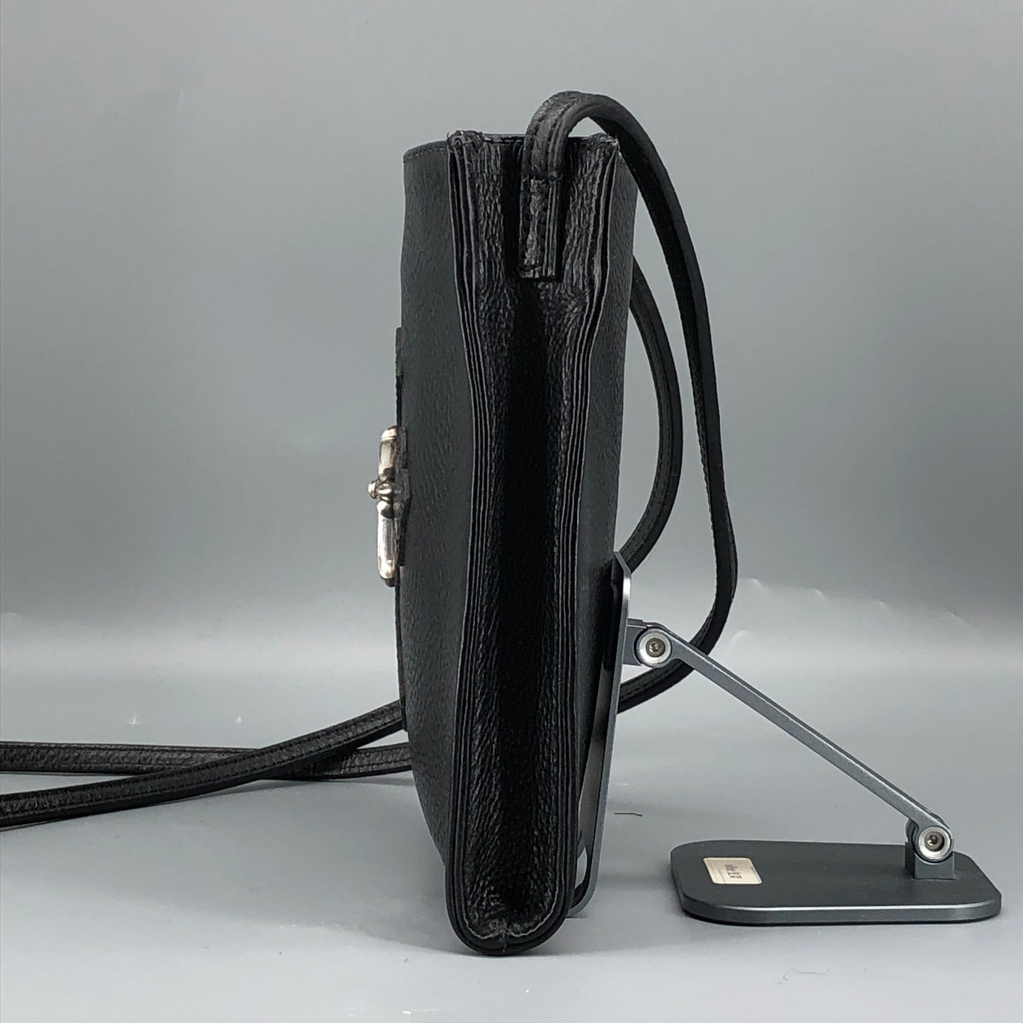 Chrome Hearts Cross Logo Leather Crossbody Bag Black