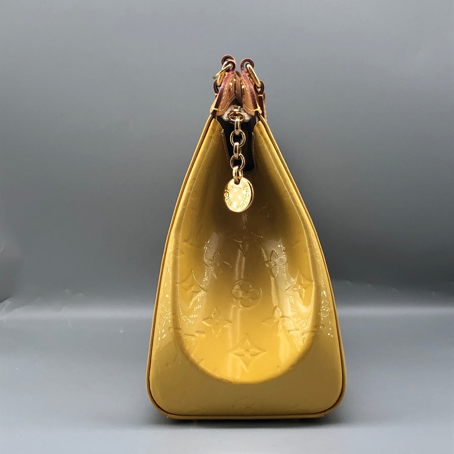 Louis Vuitton Monogram Vernis Brea Patent Leather Yellow Bag