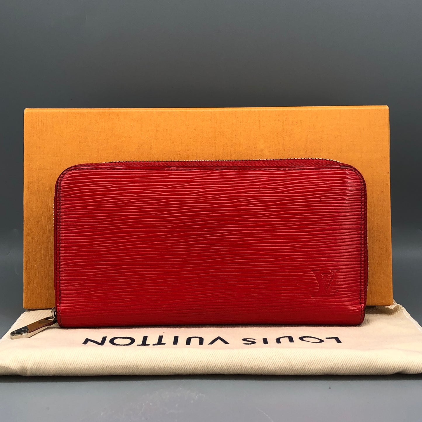 Louis Vuitton Epi Leather Zippy Wallet Red