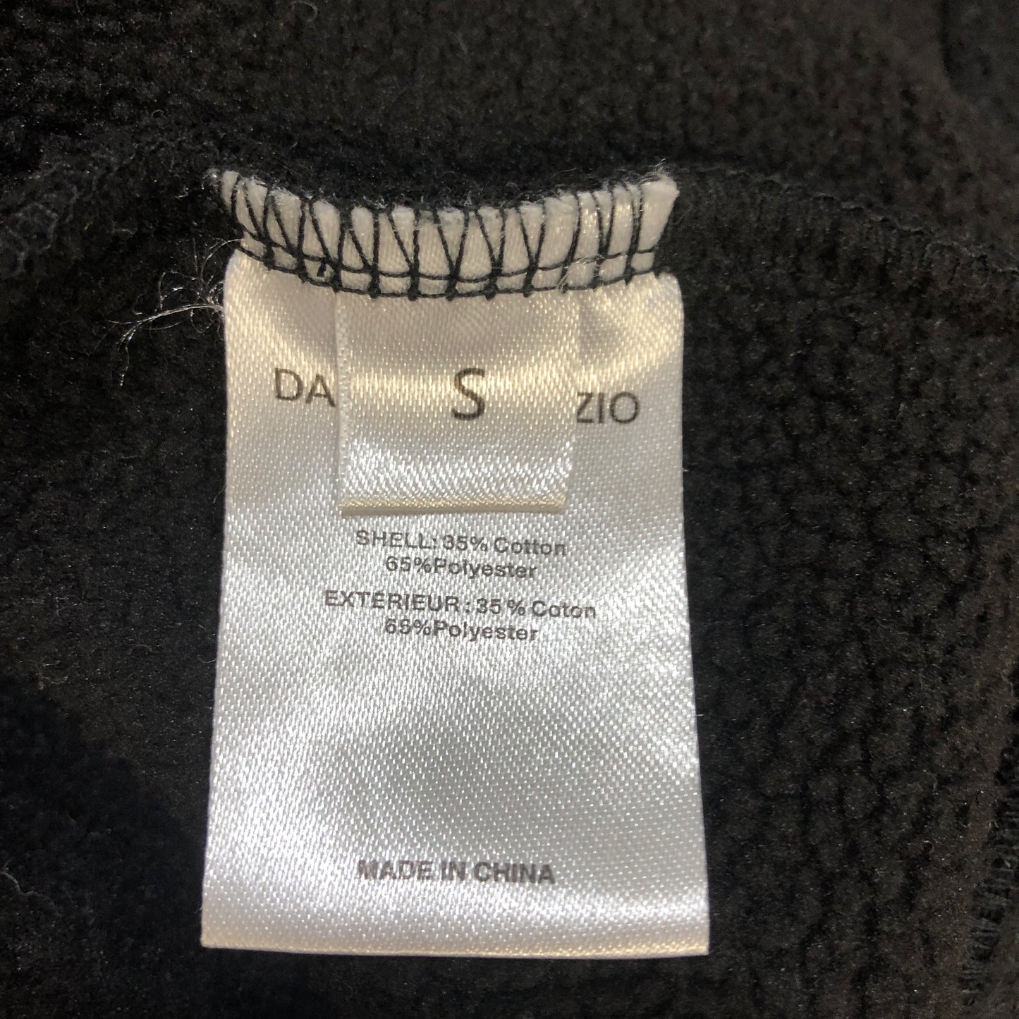 GUIZIO Black Zip-Up Logo Hoodie S
