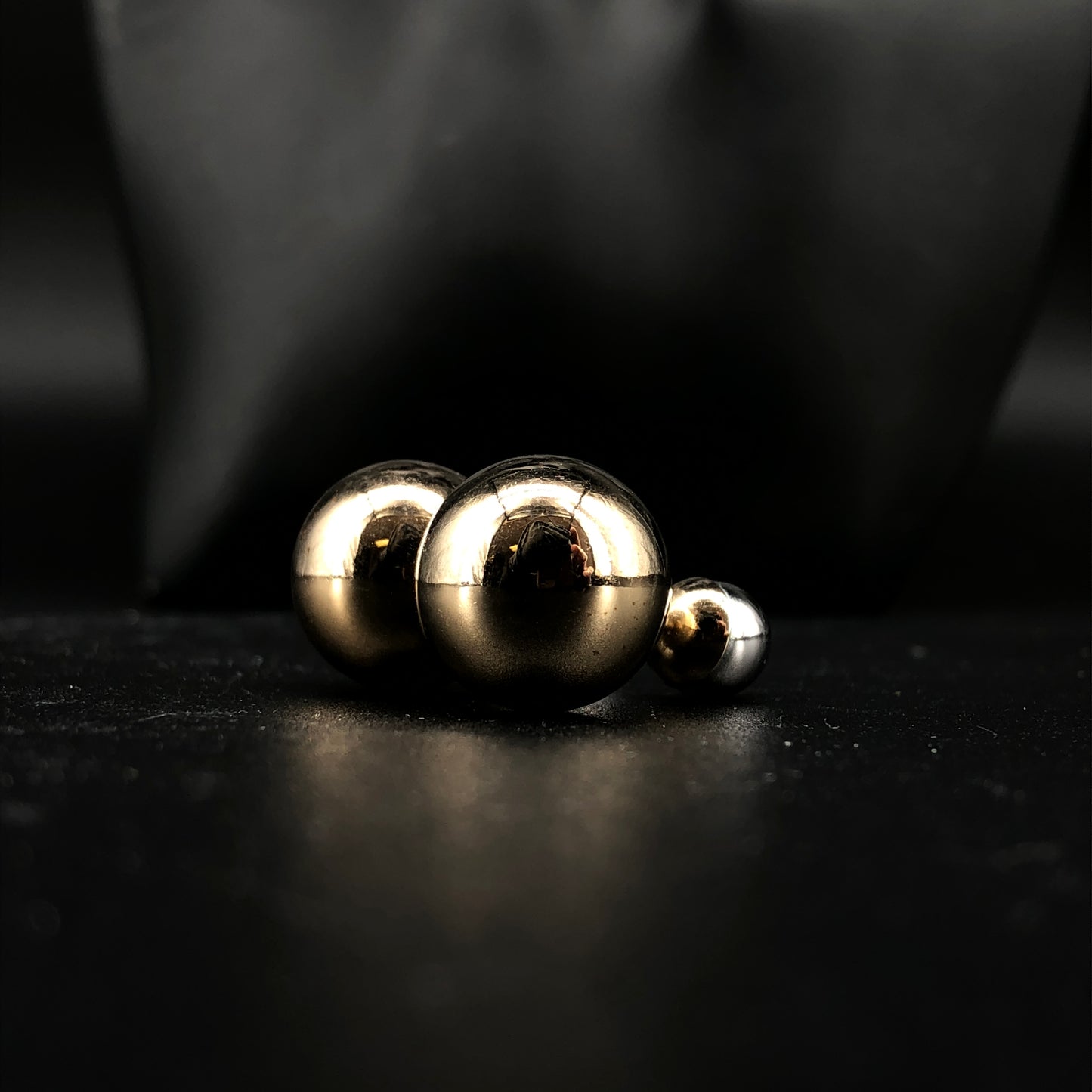 Christian Dior Two-Tone Gold & Silver Bead Stud Earrings
