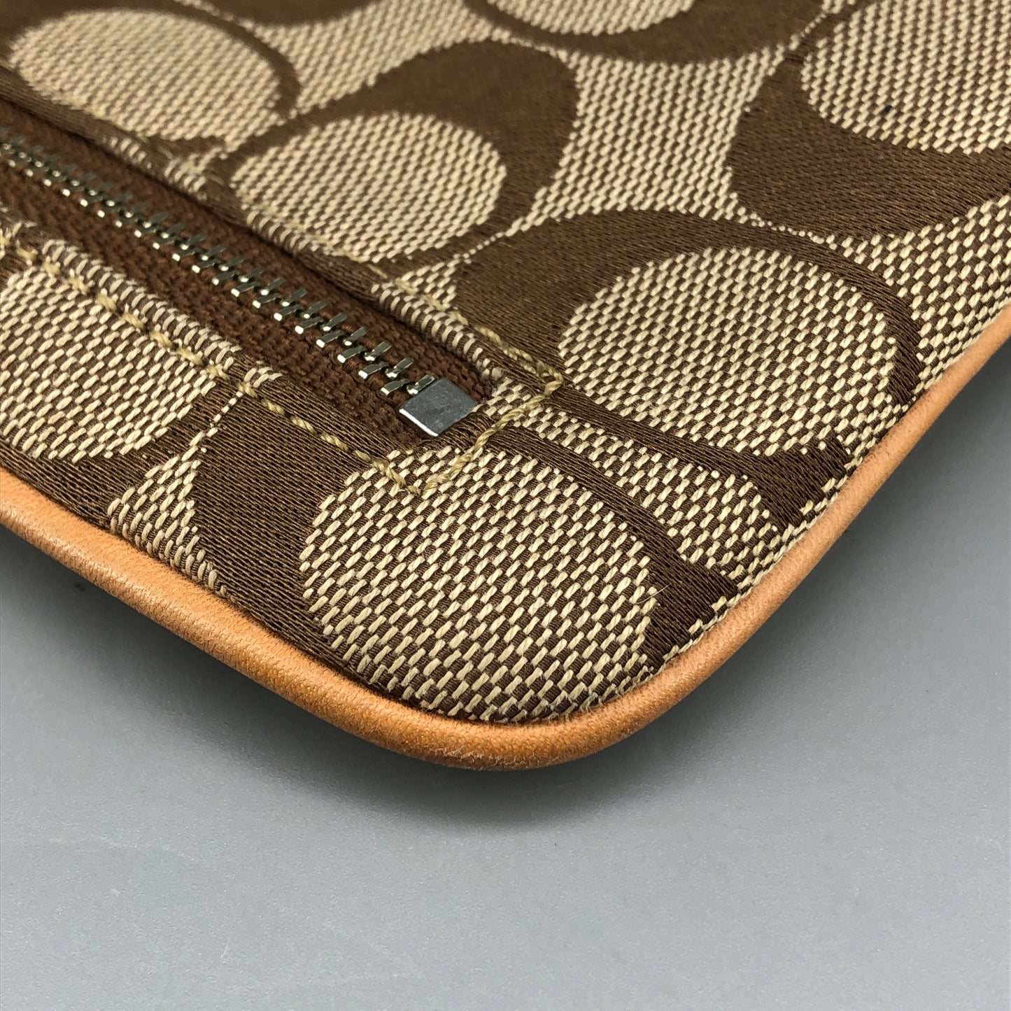 Coach Signature Monogram Crossbody Bag Beige