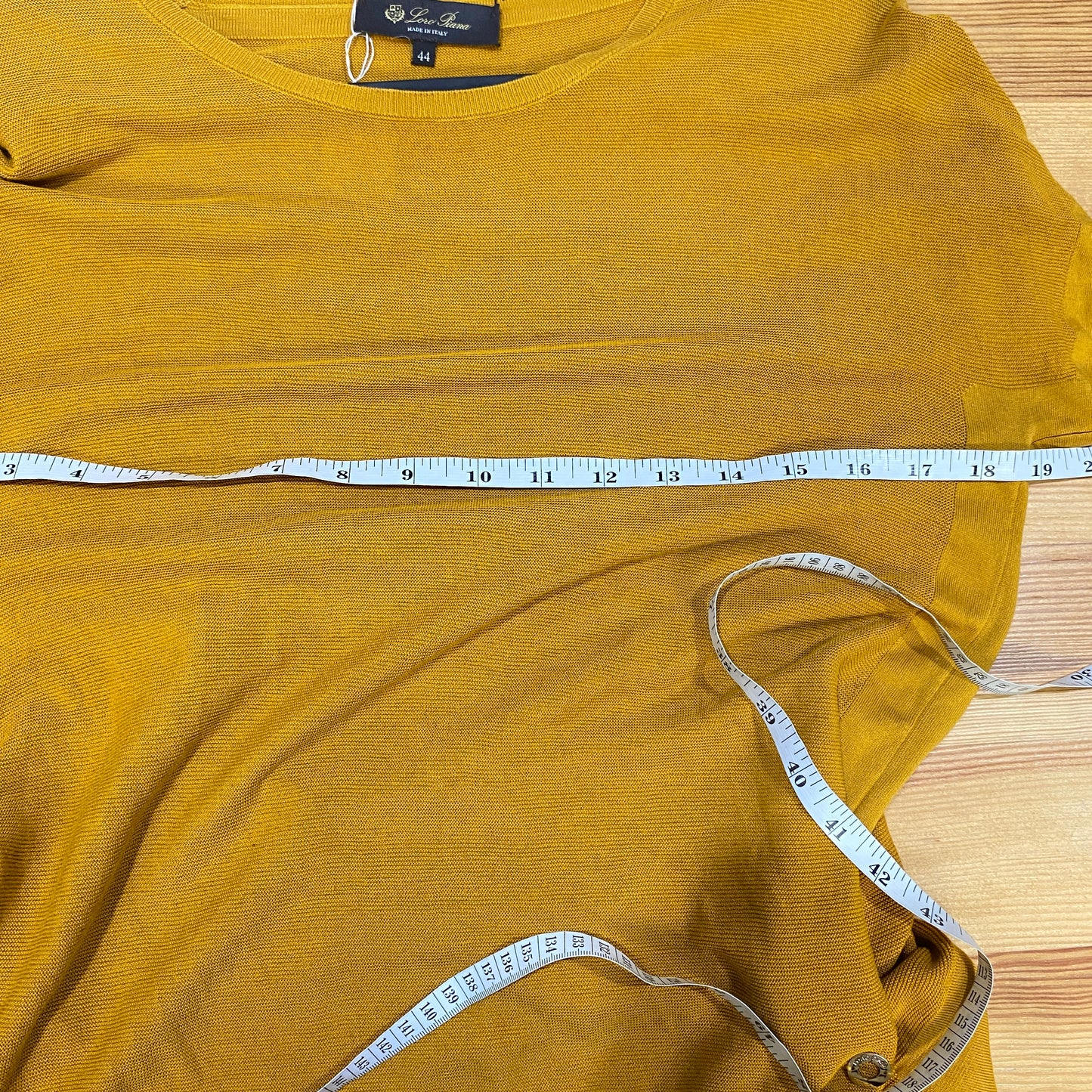 Loro Piana Yellow P2P Short Sleeve Knit Top Size 44