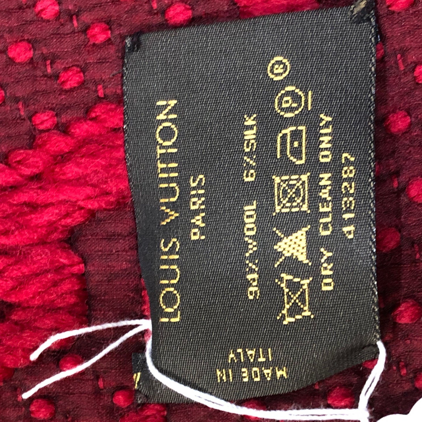 Louis Vuitton Red Monogram Wool Scarf 152*30 cm