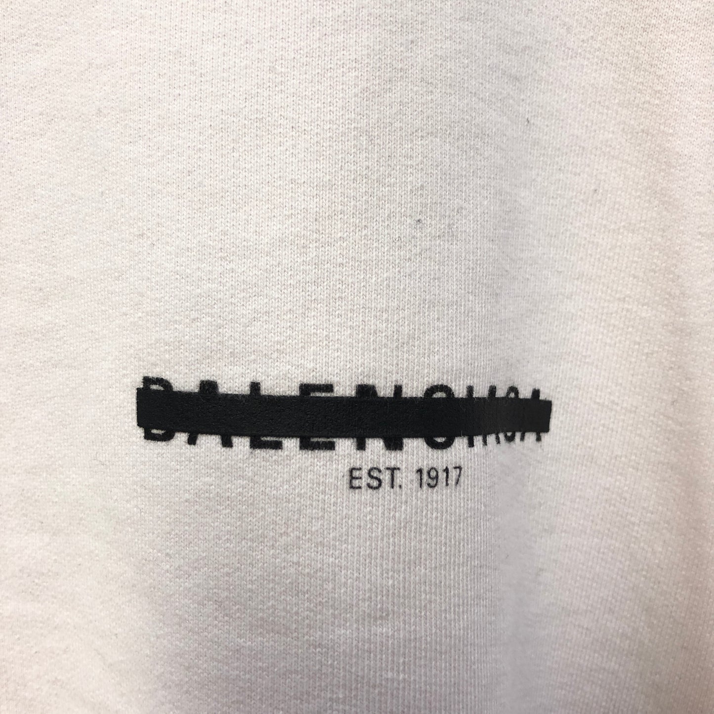 Balenciaga Logo Print Crew Neck Sweatshirt Size 2 White P2P 28 Inches