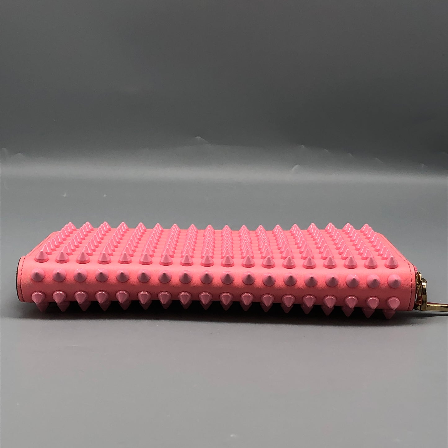 Christian Louboutin Pink Leather Spiked Wallet