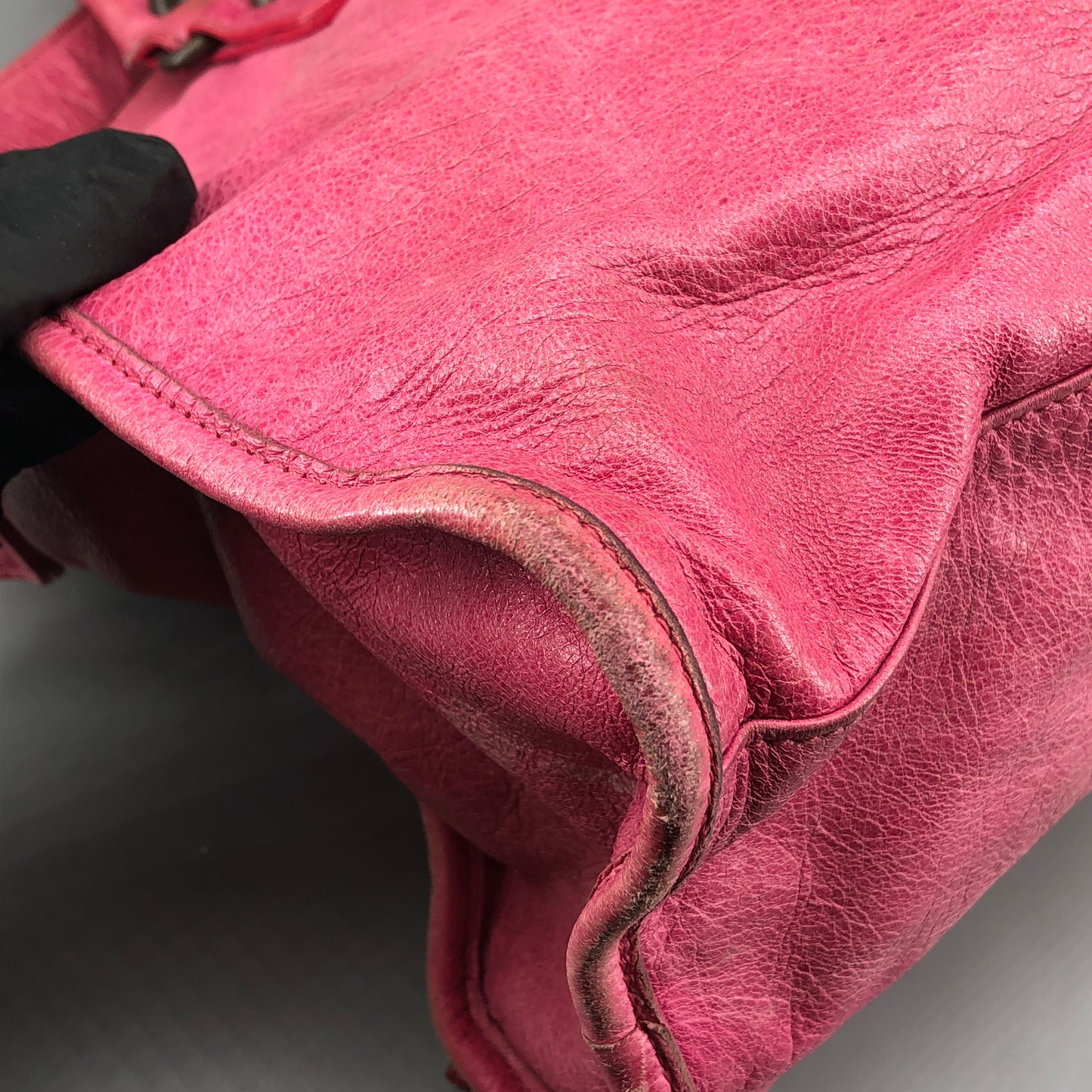 Balenciaga Pink Distressed Leather City Handbag Shoulder Bag