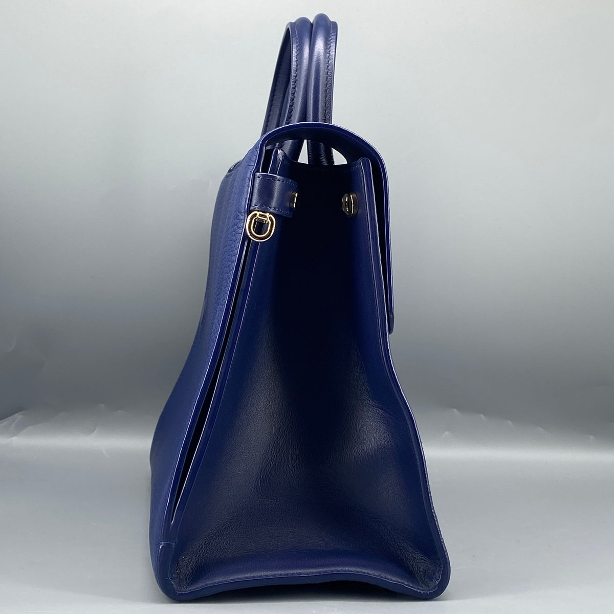 Christian Dior Diorever Navy Leather Top Handle Bag