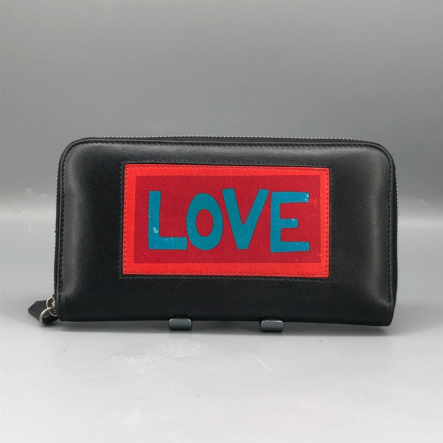 Fendi Logo Zip-Around Long Wallet Black