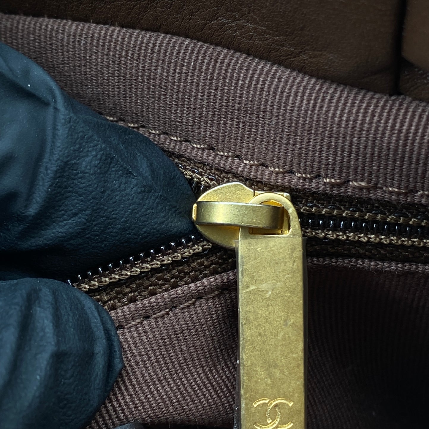 Chanel 23A Deep Brown Quilted Leather Mini Bucket Bag