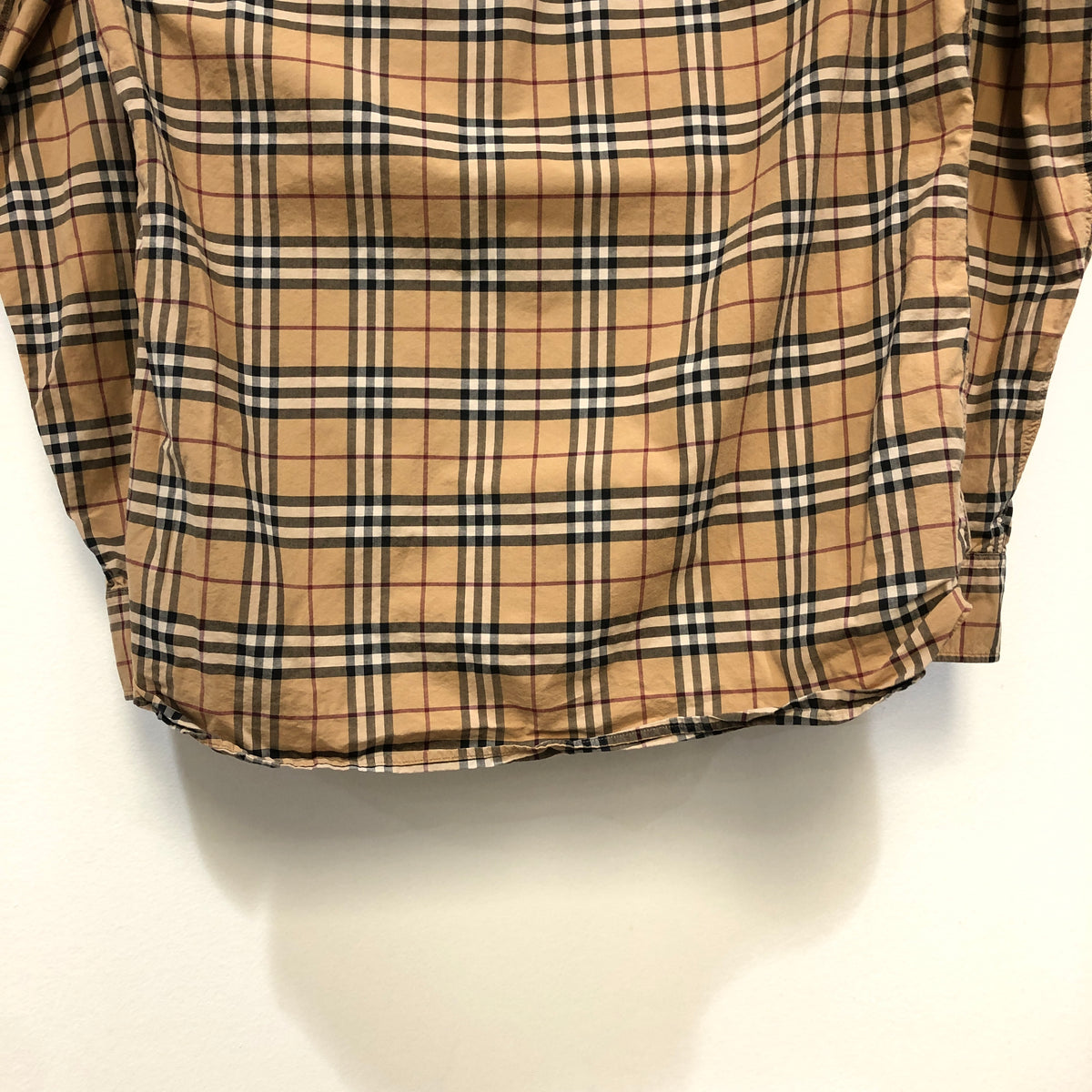 Burberry Khaki Vintage Check Long Sleeve Shirt Size S