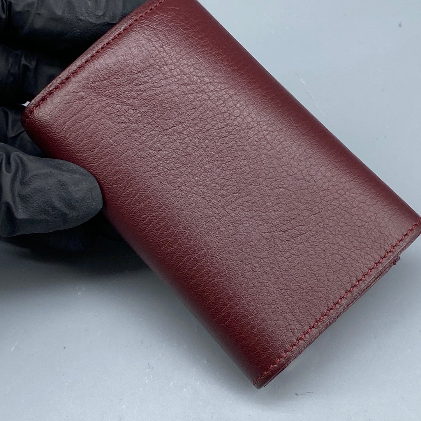 Cartier Dark Red Grain Leather Key Case