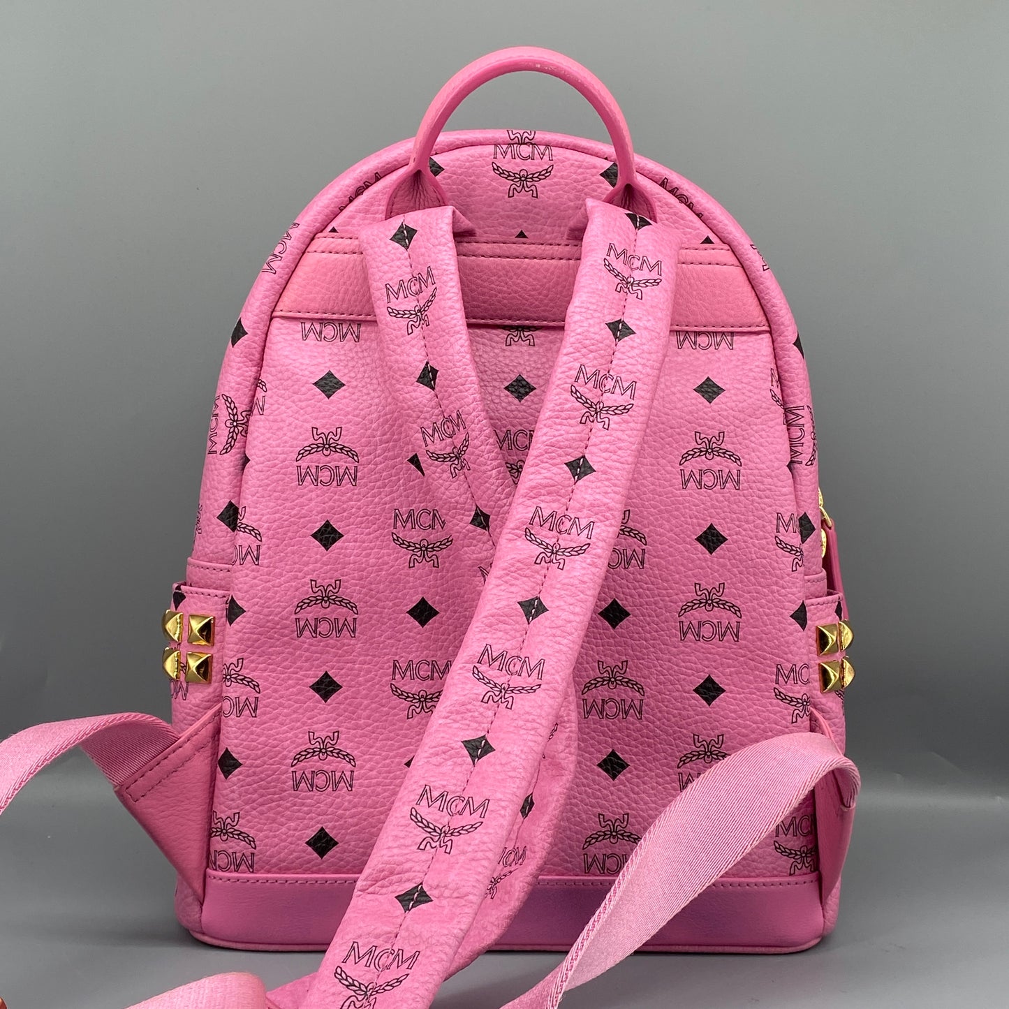 MCM Pink Visetos Print Backpack