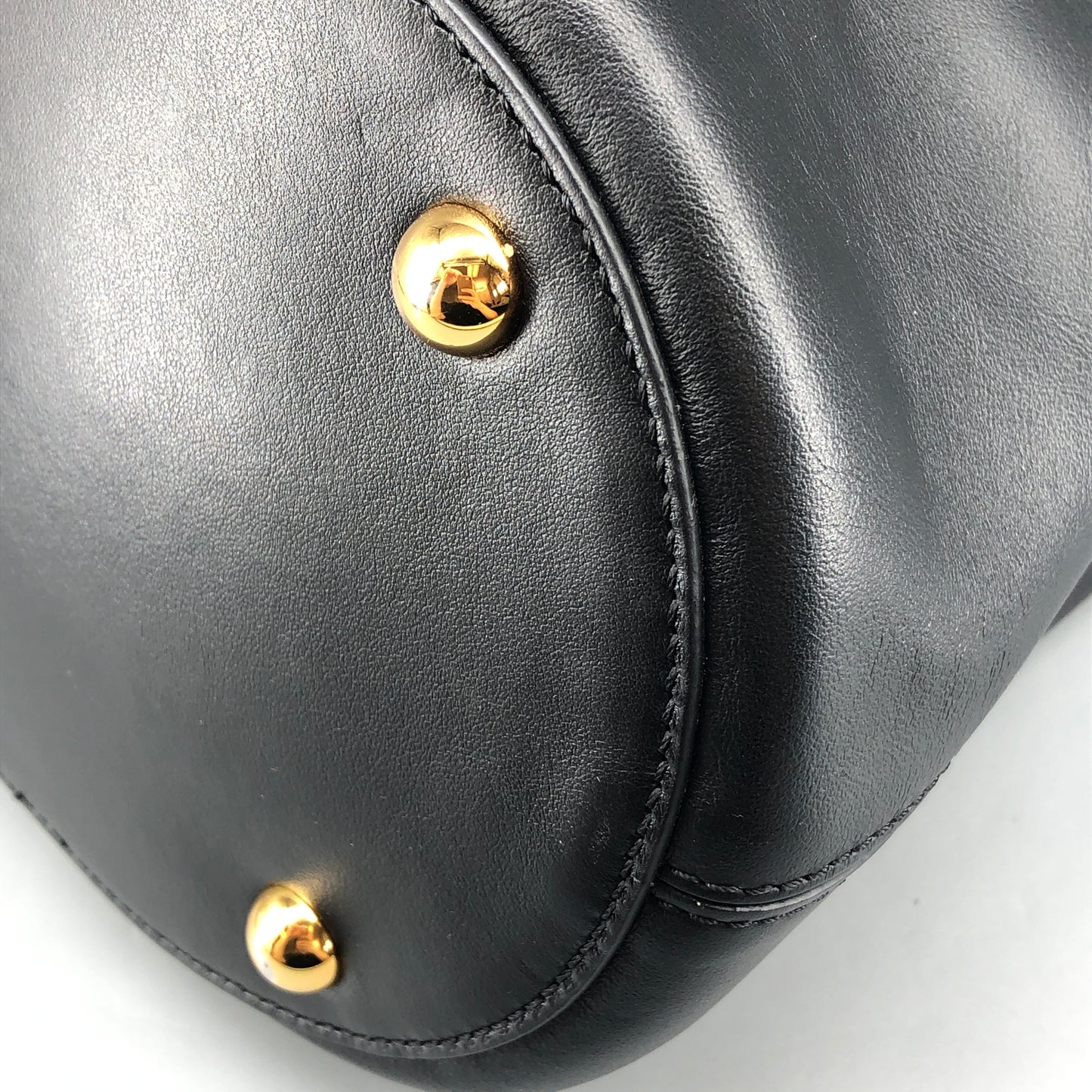 Marni Smooth Leather Ring Handle Mini Bucket Bag Black