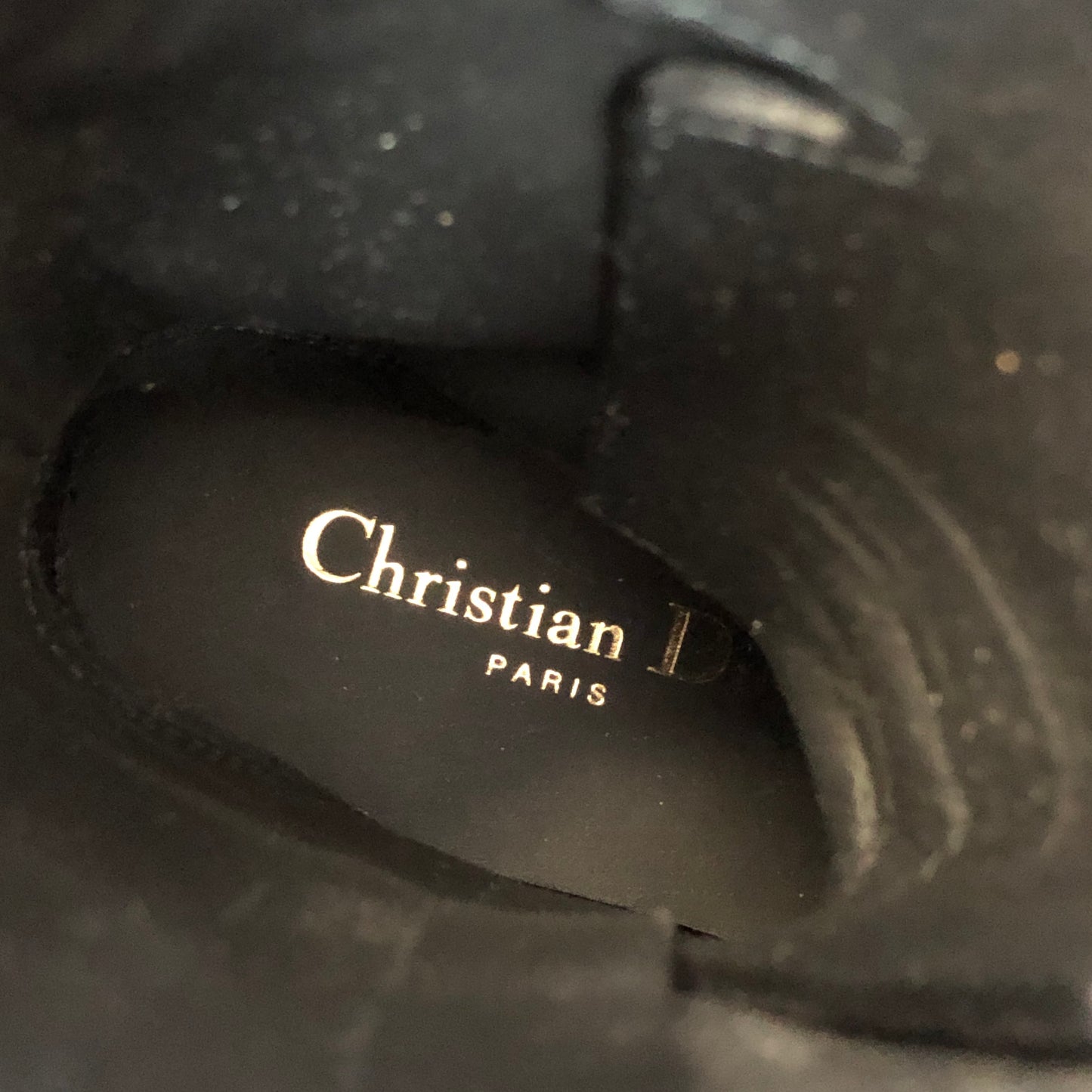 Christian Dior Black Smooth Calfskin Platform Combat Mid Calf Boots 36.5