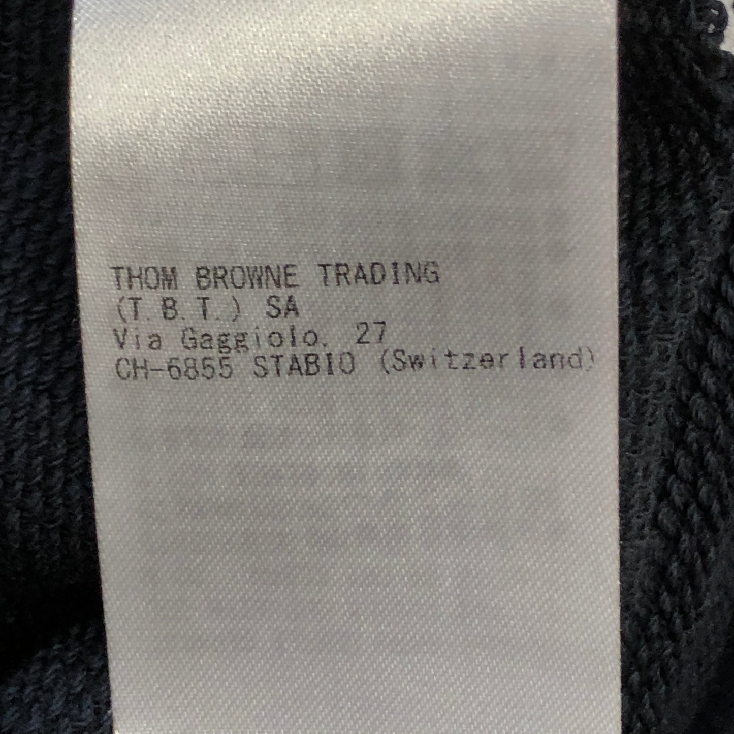 Thom Browne Navy White Piping V‑Neck Long Sleeve Sweater 38
