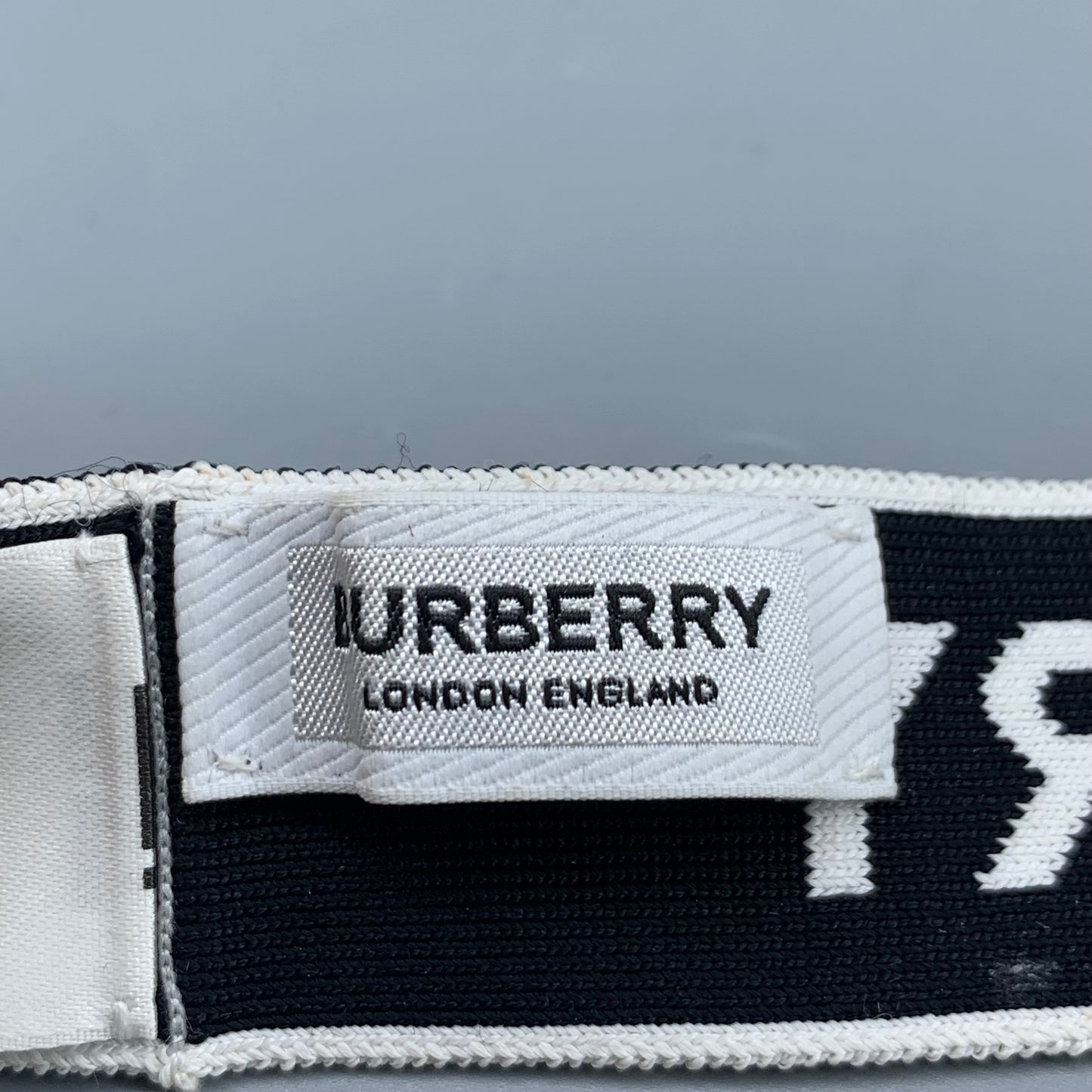 Burberry Logo Elastic Headband Black White