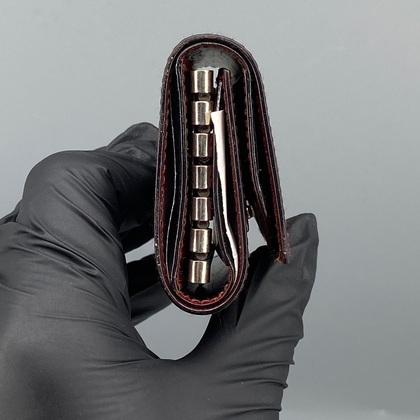 Ferragamo Reddish-Brown Leather Key Case