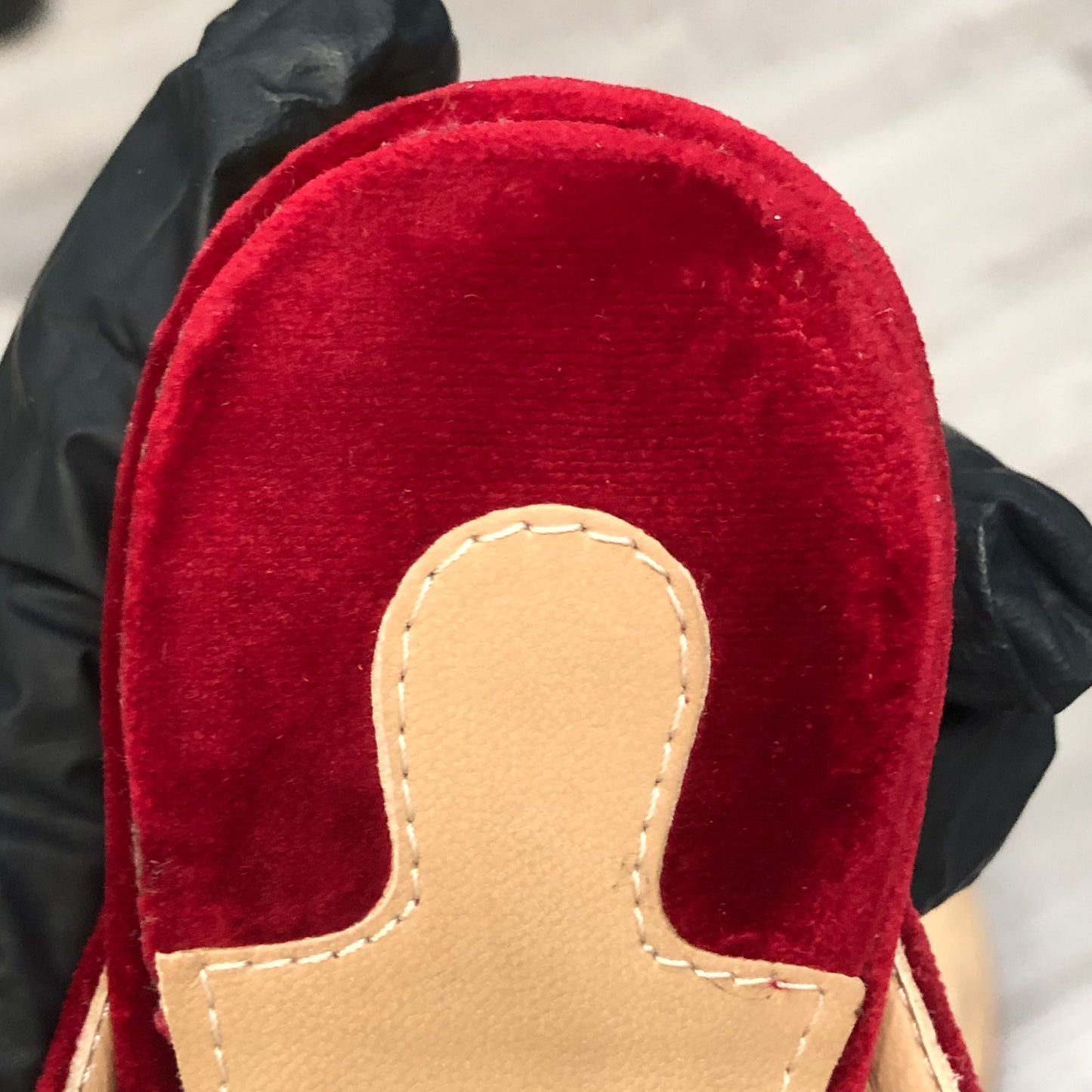 Salvatore Ferragamo Vara Velvet Mule Slides Size 5.5B Red