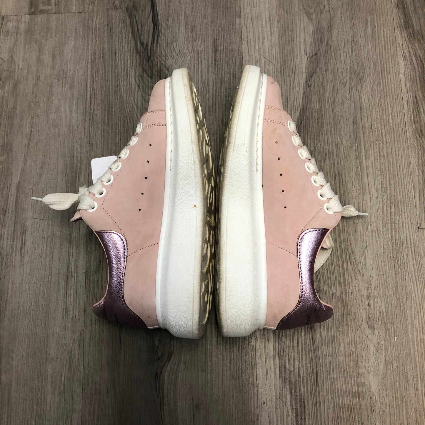 Alexander McQueen Women's Oversized Platform Leather Sneaker Shoes 37 Pink White