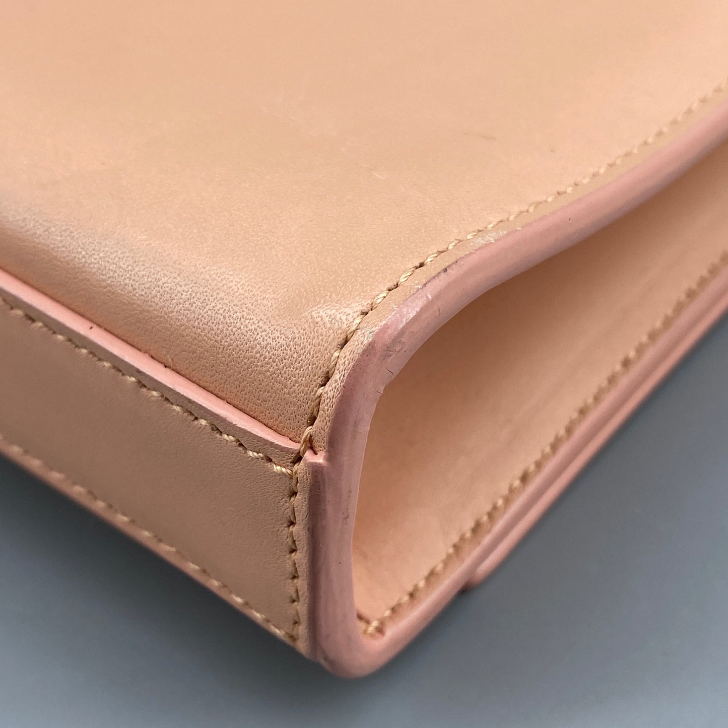 Saint Laurent Nude Smooth Leather YSL Logo Clutch Bag