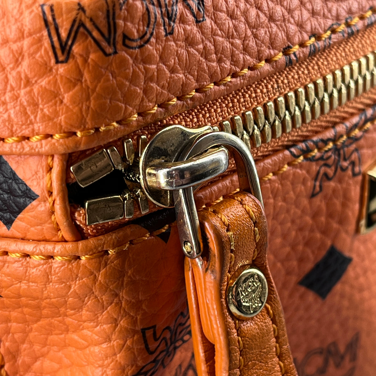 MCM Orange Visetos Backpack