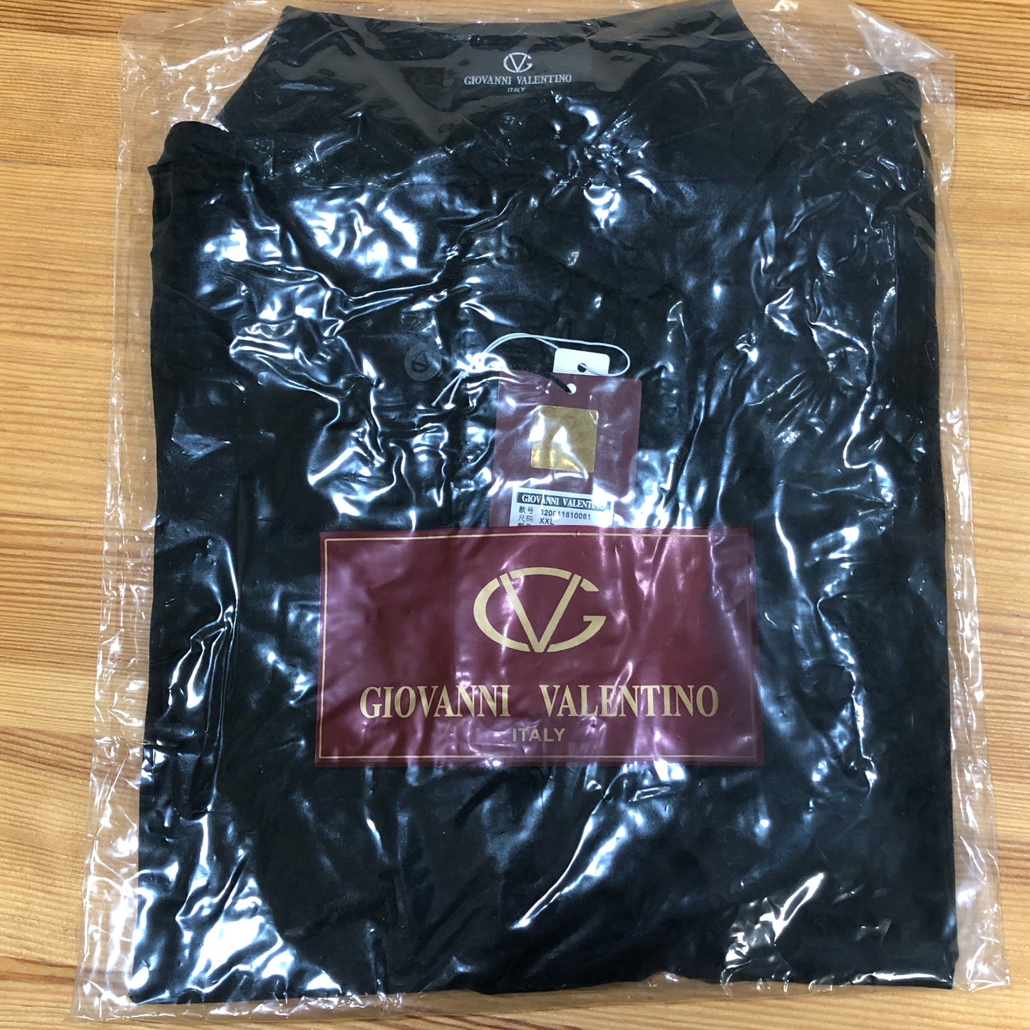 Giovanni Valentino Black Solid Short Sleeve Polo Shirt XXL