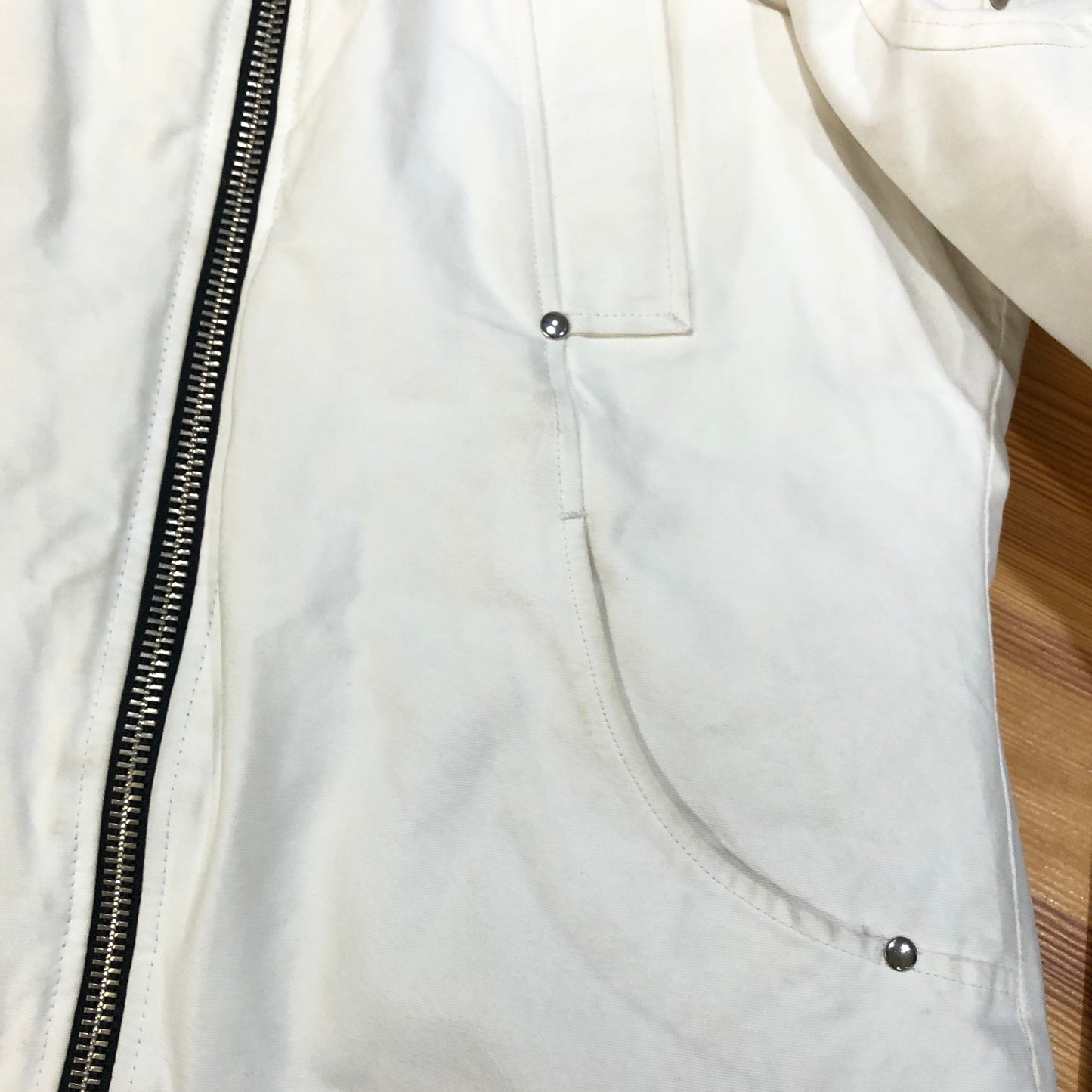 Moose Knuckles White Hooded Down Jacket Size L