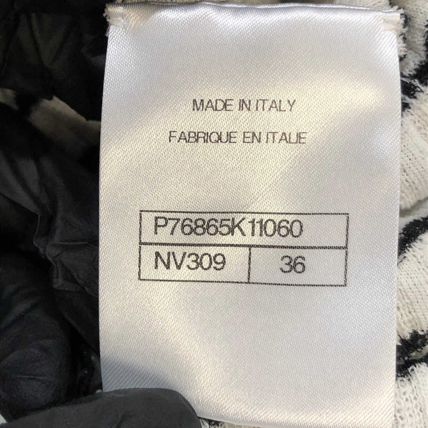 Chanel Black & White Striped Knit Midi Dress Size 36