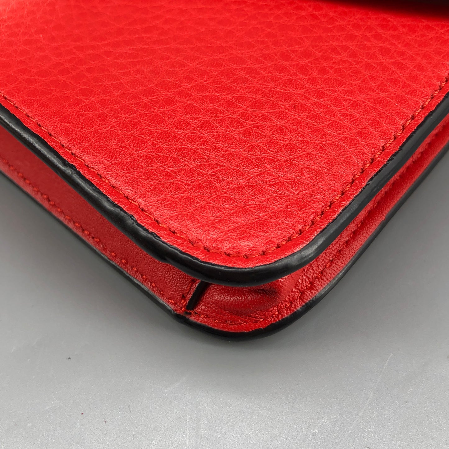Mackage Red Leather Chevron Metal Logo Flap Crossbody Bag