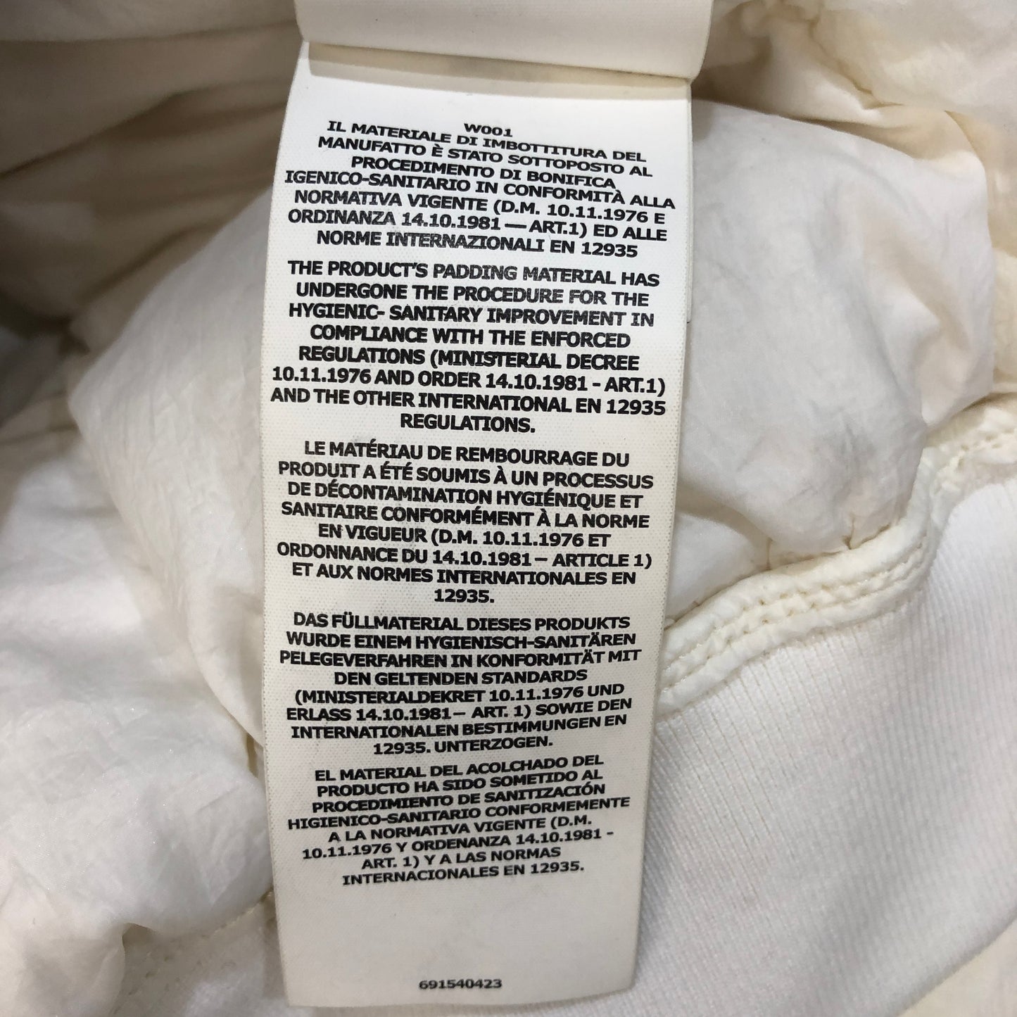 Stone Island White Hooded Down Jacket Size M