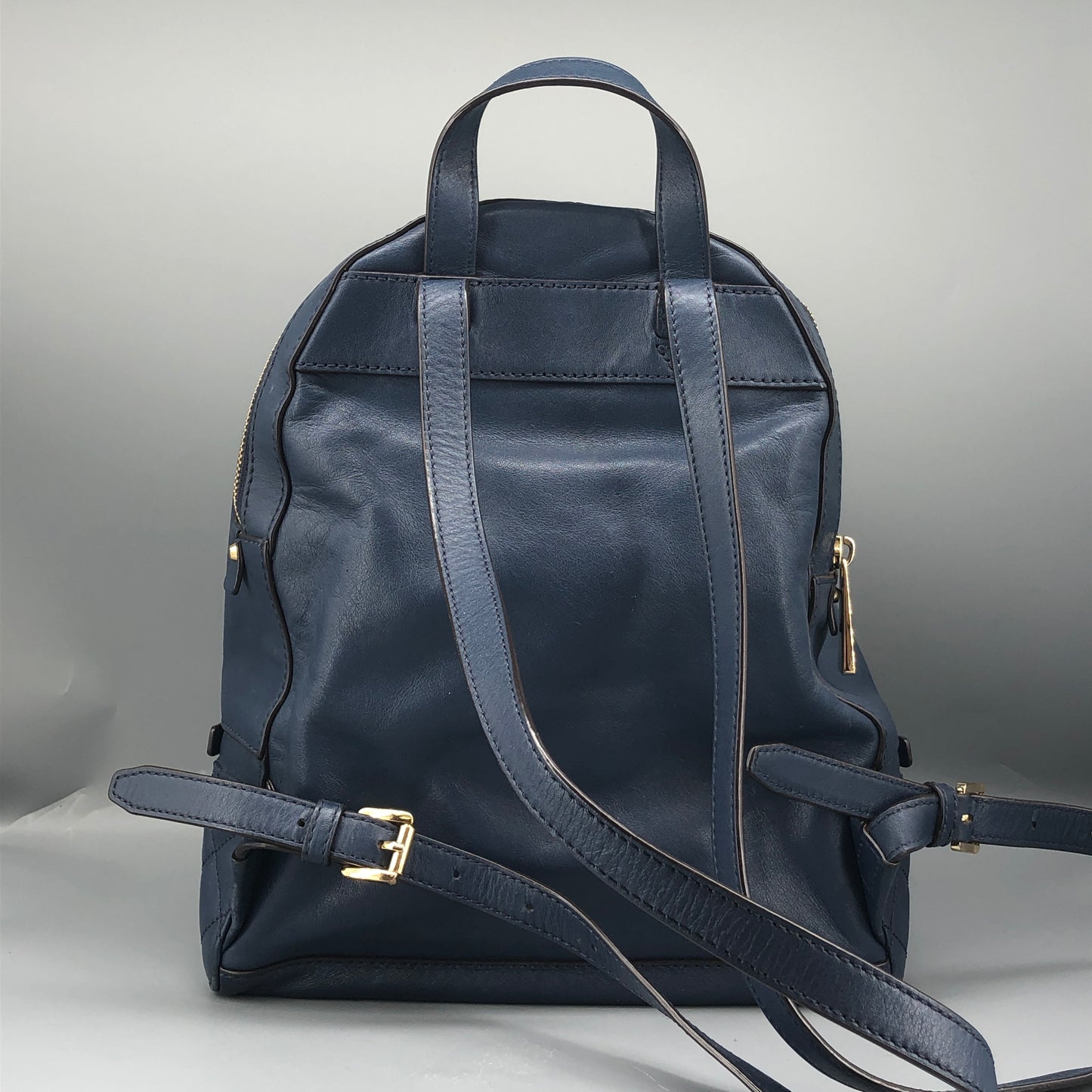 Michael Kors Quilted Leather Backpack Navy