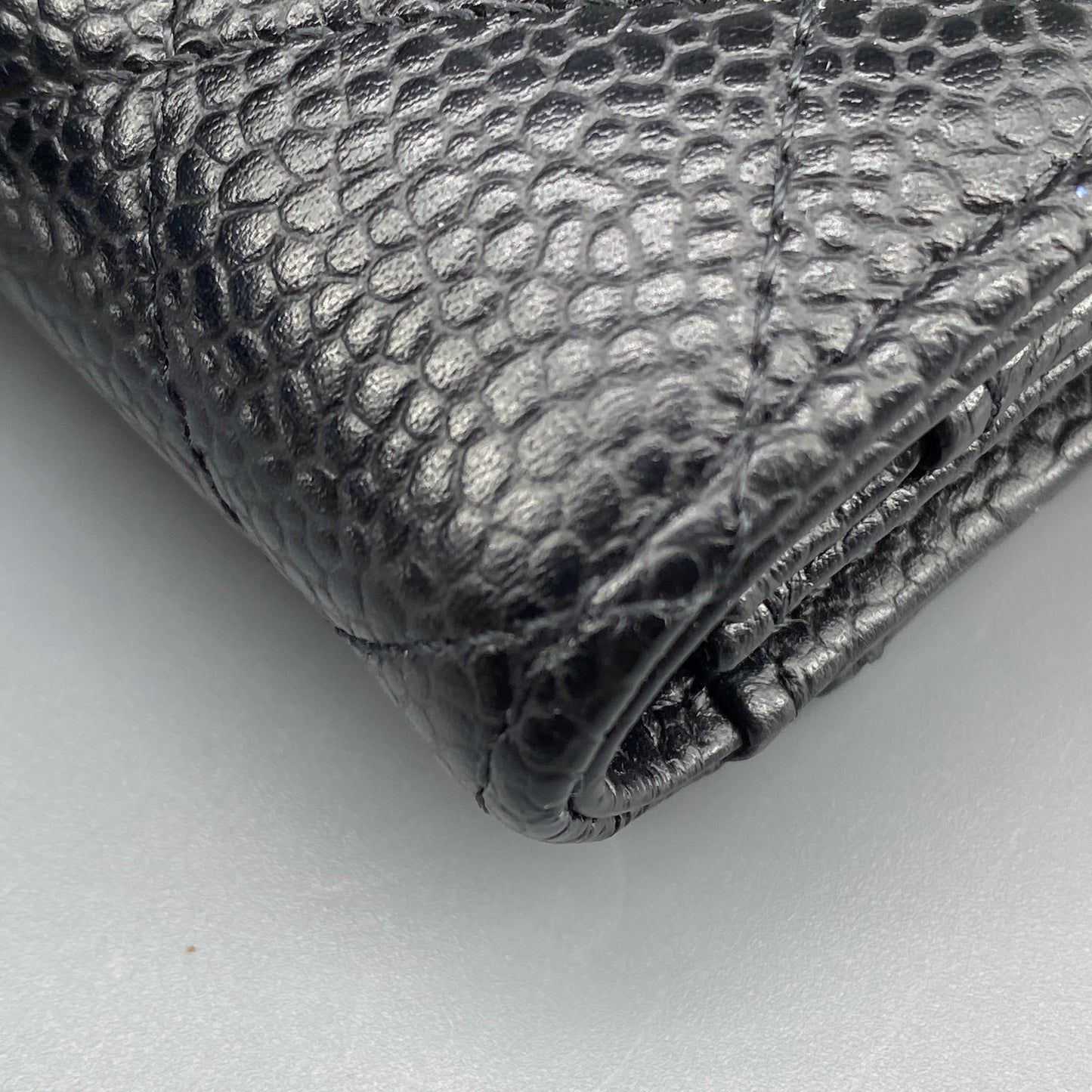 Chanel Black Caviar Quilted Leather Flap Card Wallet