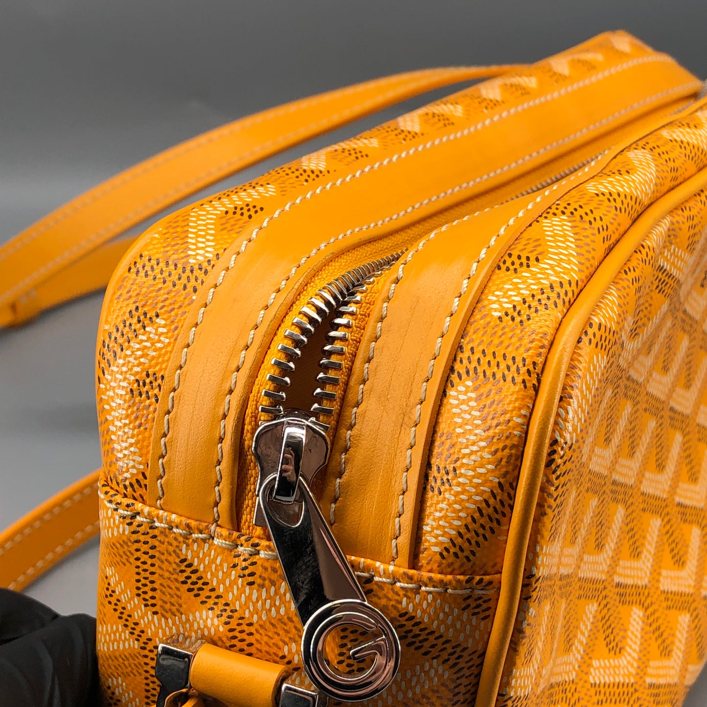 Goyard Cap-Vert Yellow Goyardine Canvas Crossbody Camera Bag