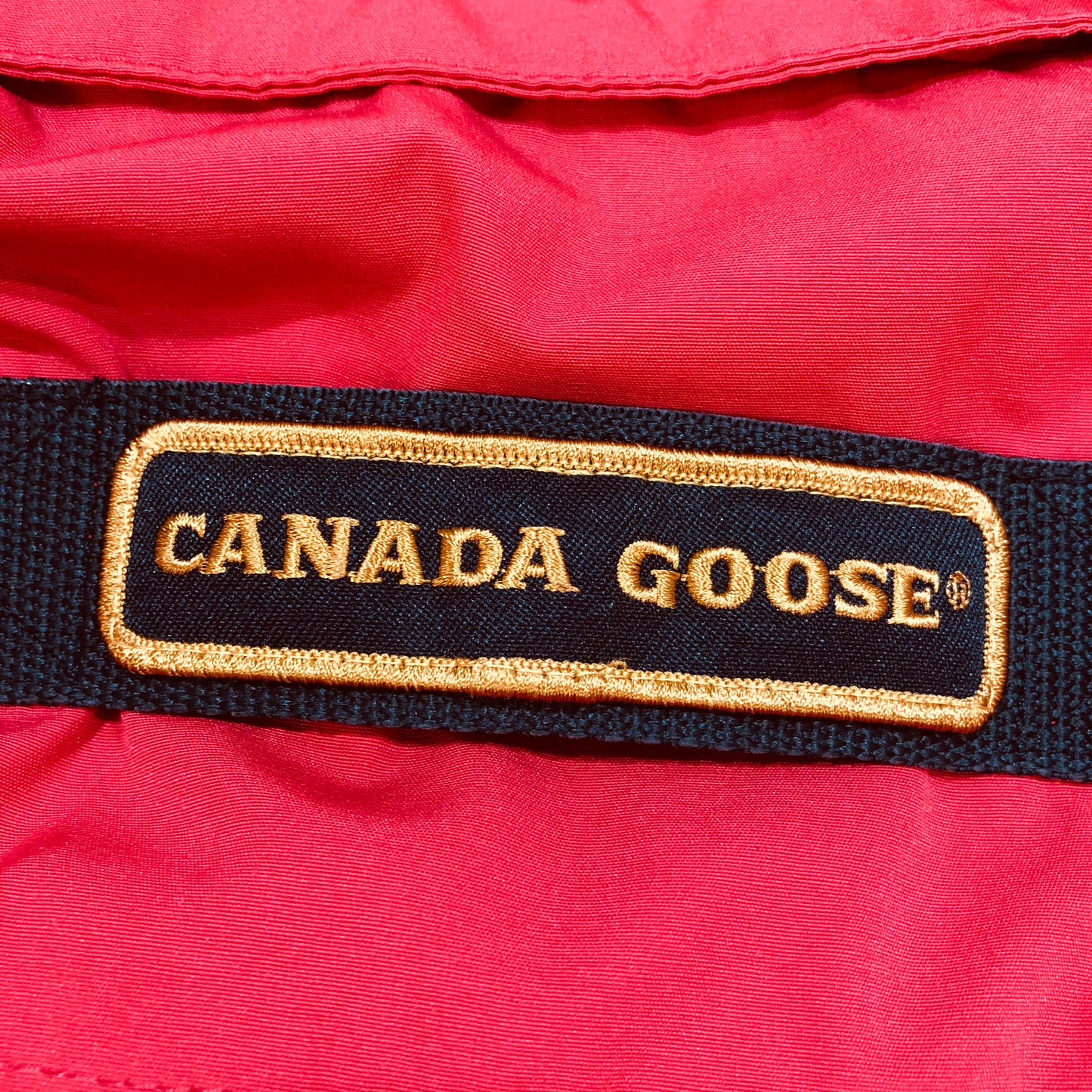 Canada Goose Red Fur Trim Hooded Bomber Jacket Size XL