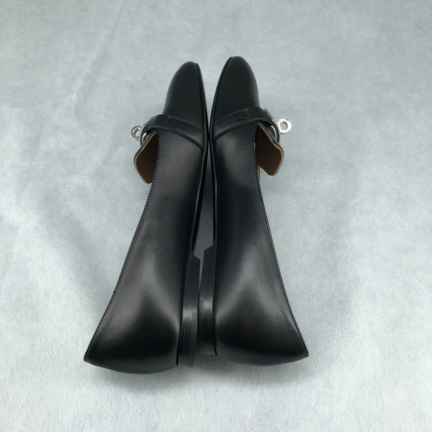 Hermes Black Leather Ballet Flats Size 35.5