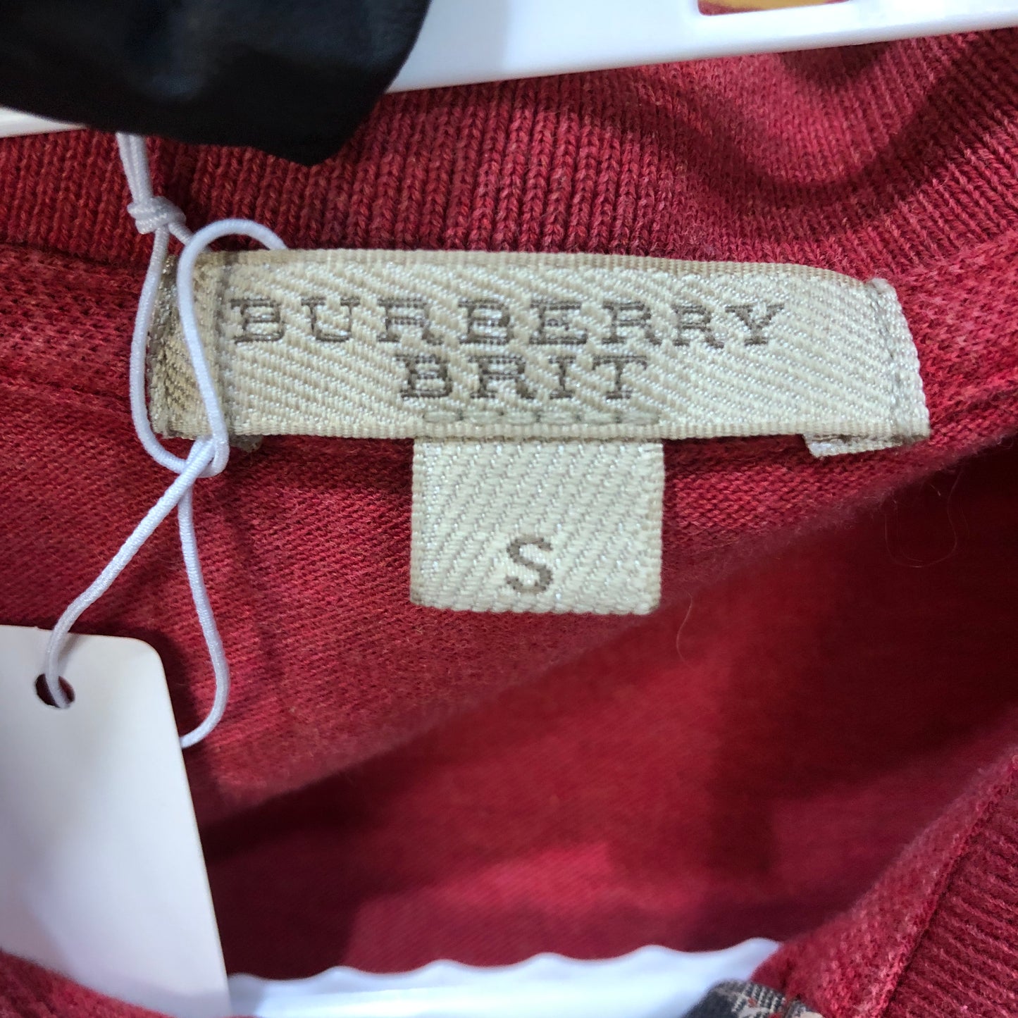 Burberry Brit Puff Short Sleeve Polo Shirt Size S Red