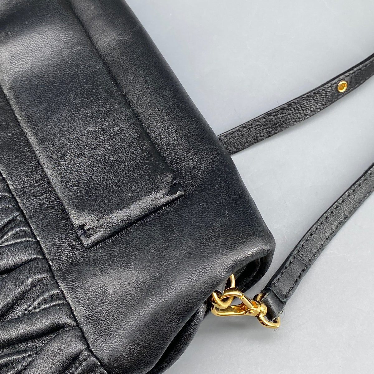 Miu Miu Matelasse Leather Crossbody Bag Black