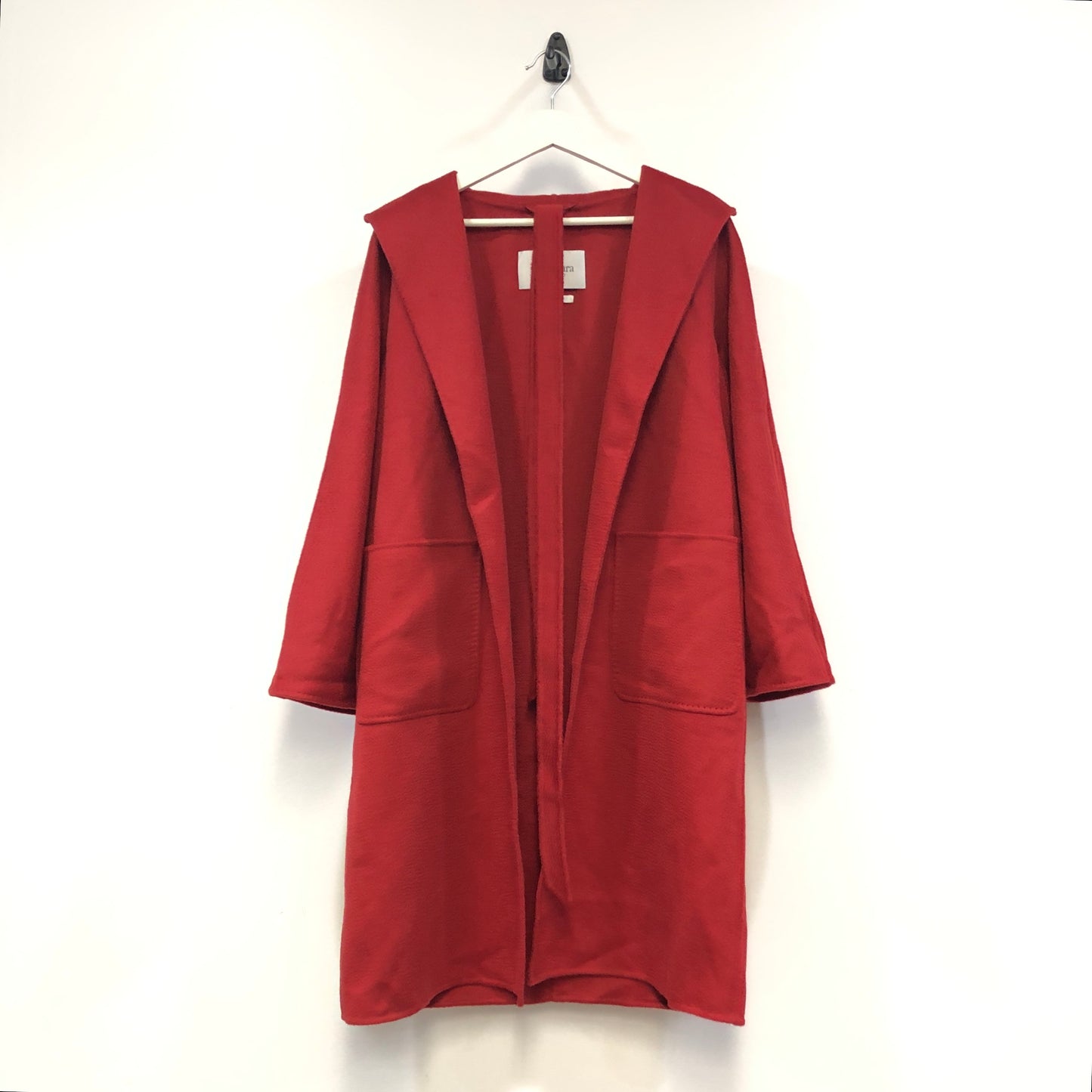 Max Mara Red Wool Hooded Open Coat US Size 4