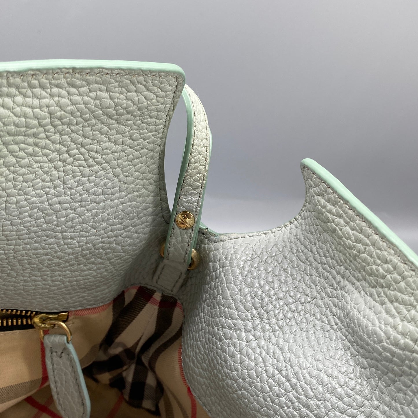 Burberry Mint Green Leather Shoulder Bag
