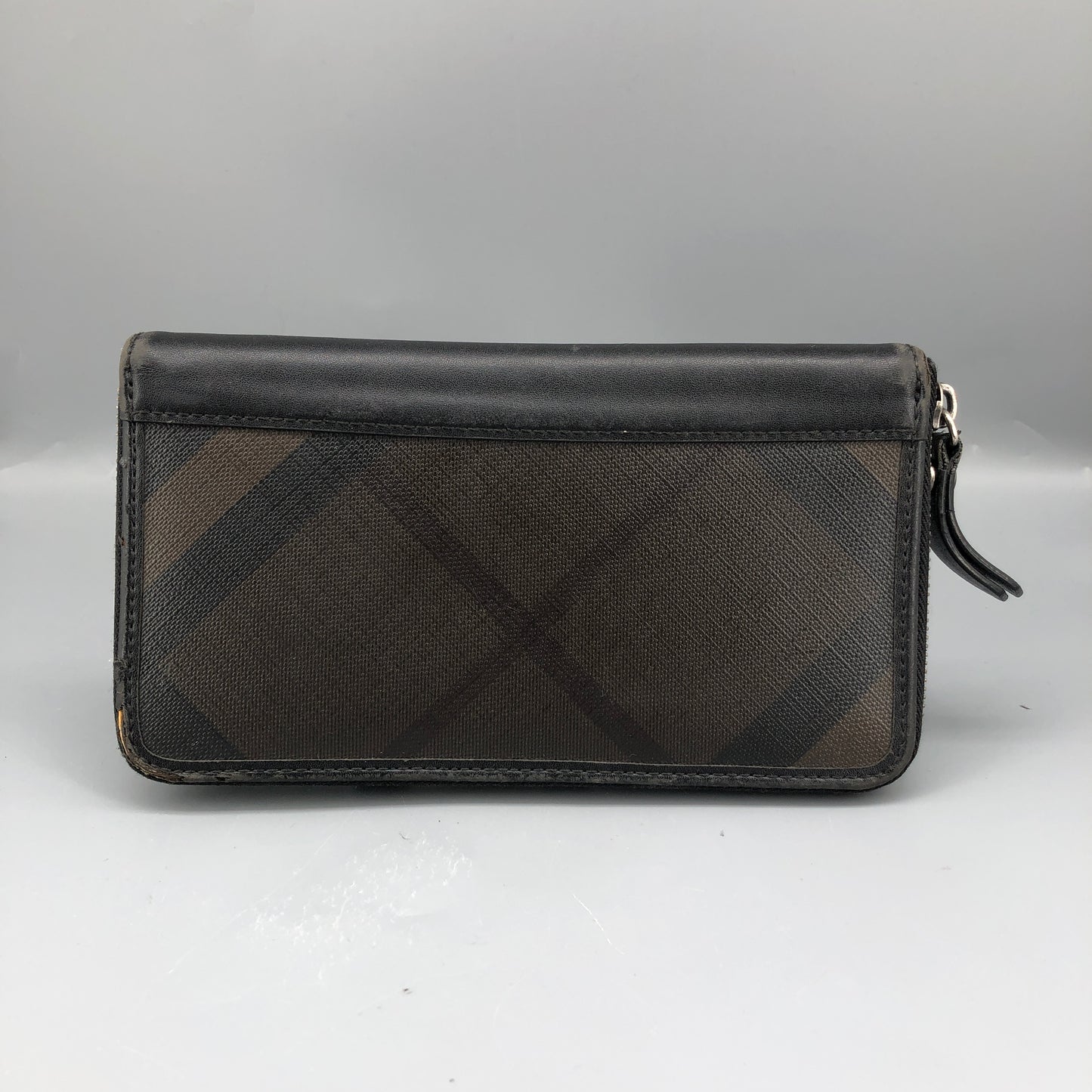 Burberry Check Zip-Around Wallet Black