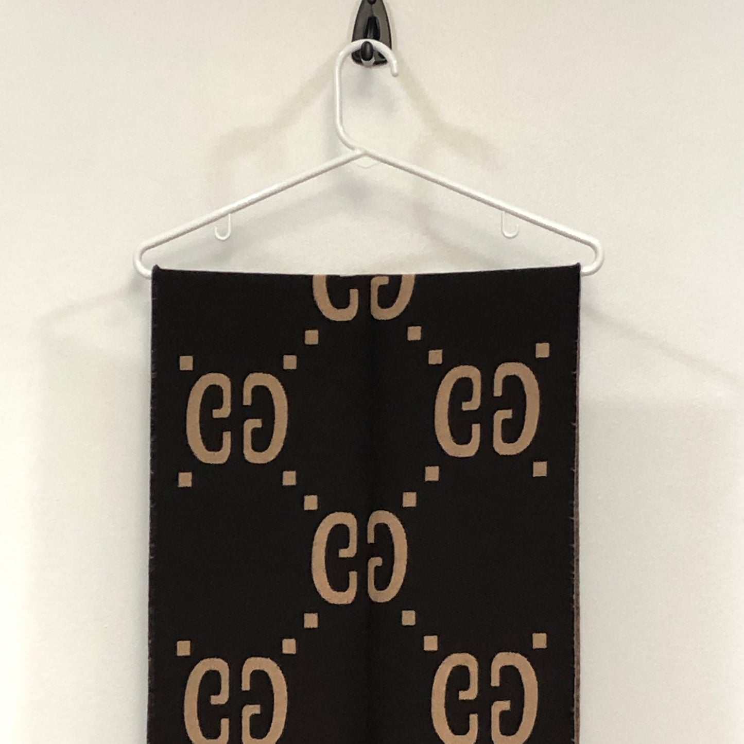 Gucci Brown Reversible Allover Pattern Scarf 184*37 cm