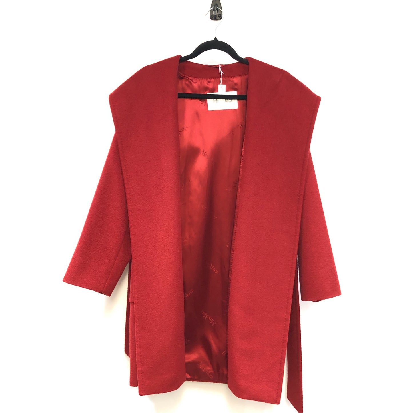 Max Mara Red Belted Wrap Style Coat Size 6
