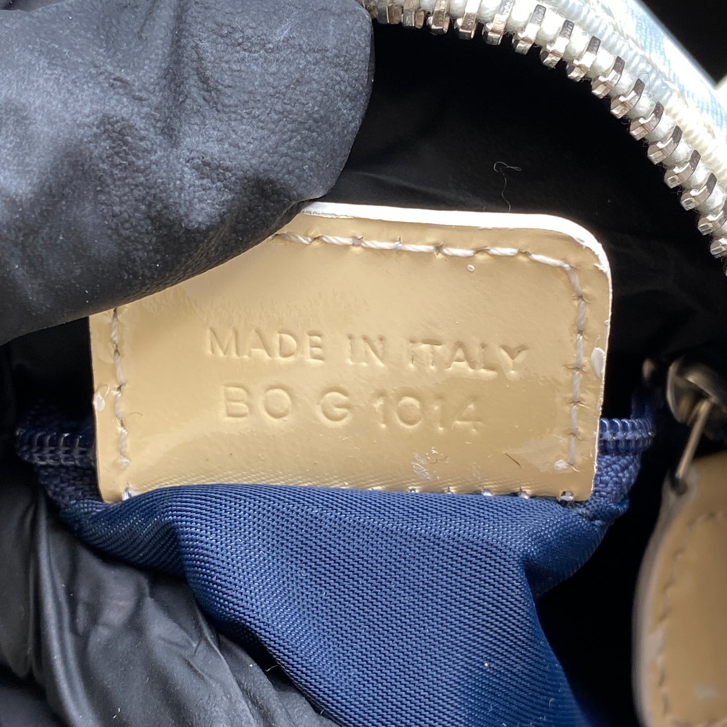 Christian Dior Vintage Oblique Boston Handbag cream/blue