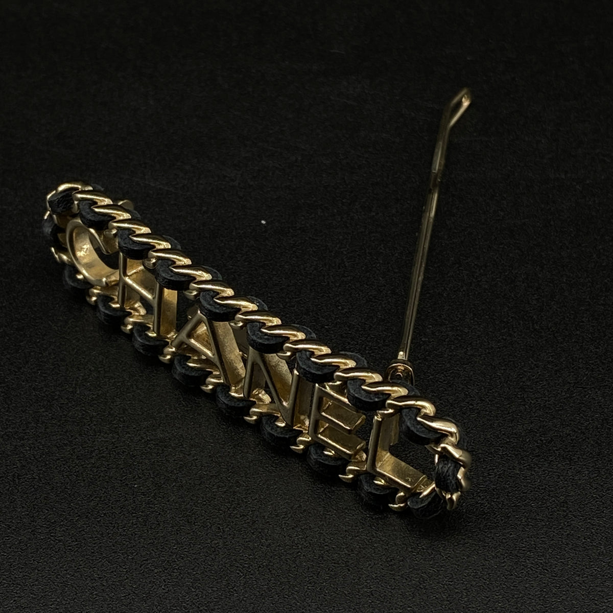 Chanel Gold Logo Hair Barrette