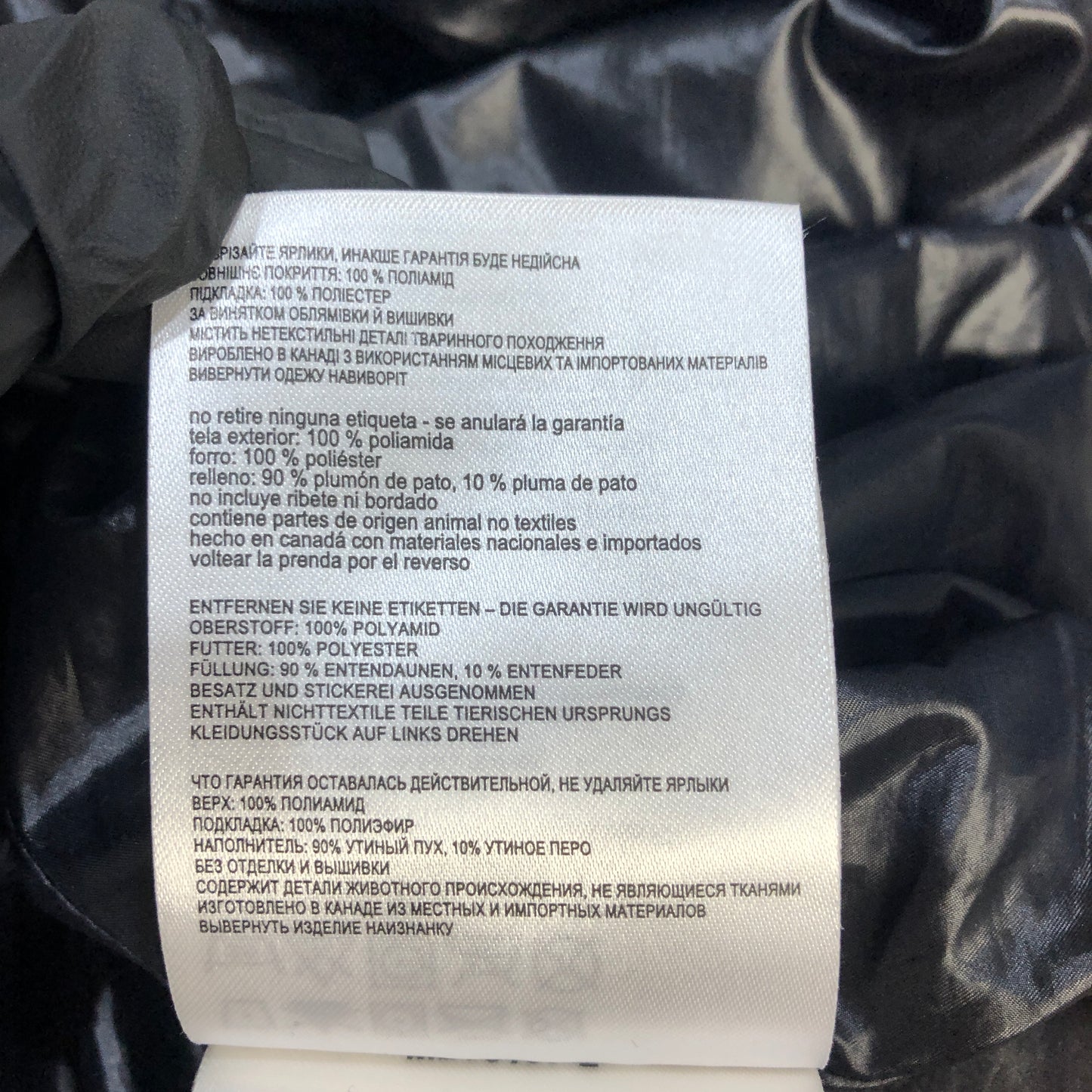Canada Goose Black Hooded Down Jacket Size 3XL