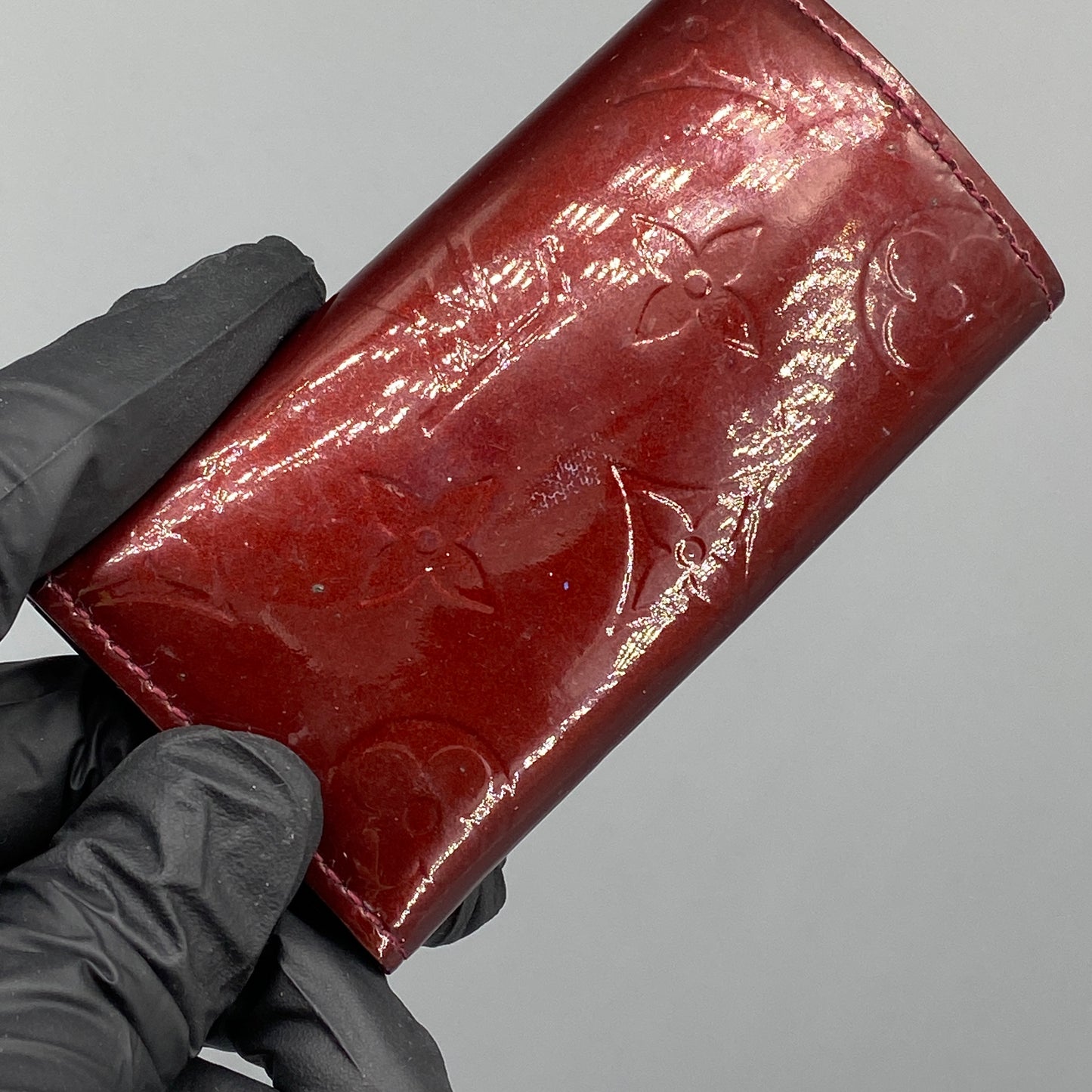 Louis Vuitton Reddish-Brown Monogram Vernis Key Wallet
