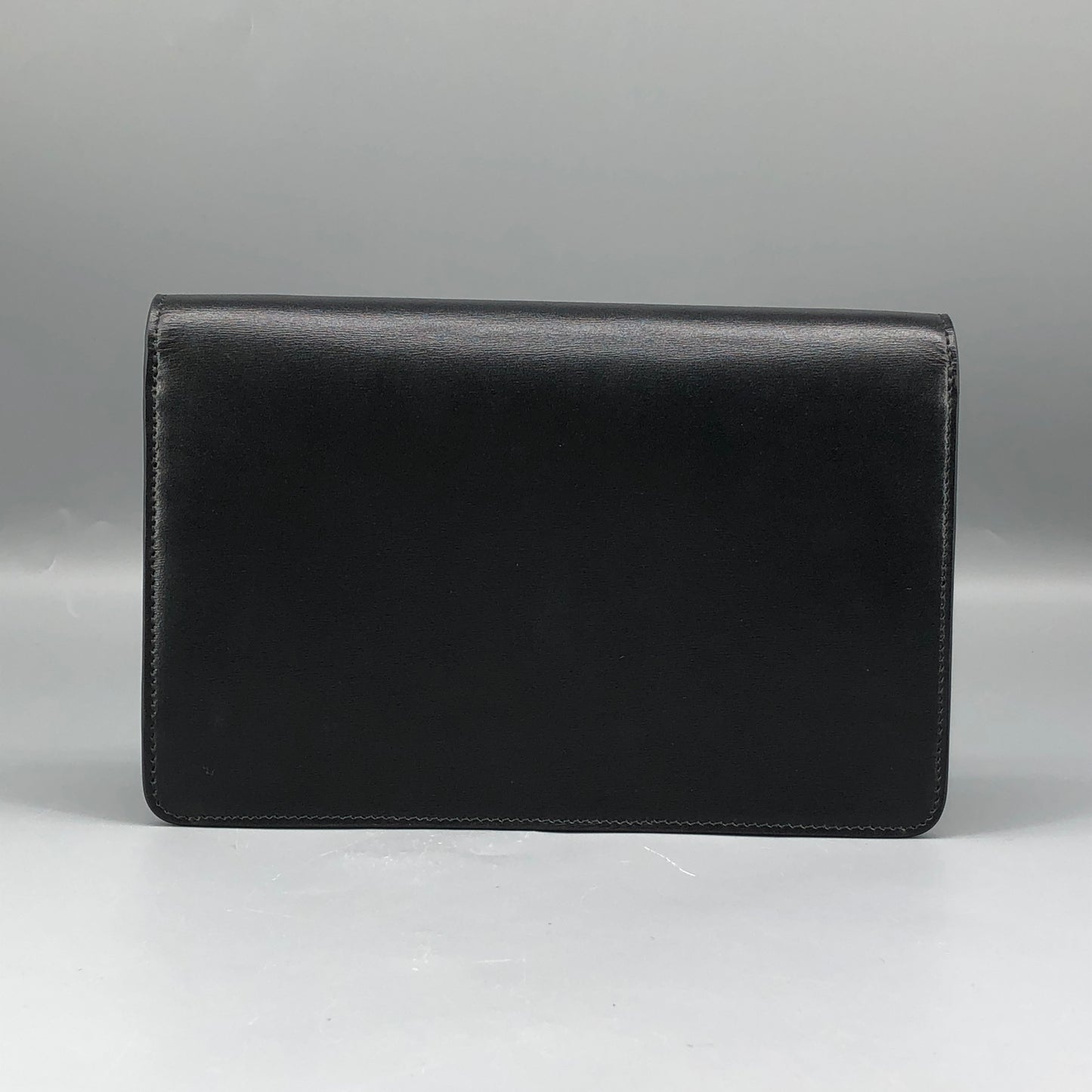 Celine Triomphe Leather WOC Wallet On Chain Crossbody Bag  Black